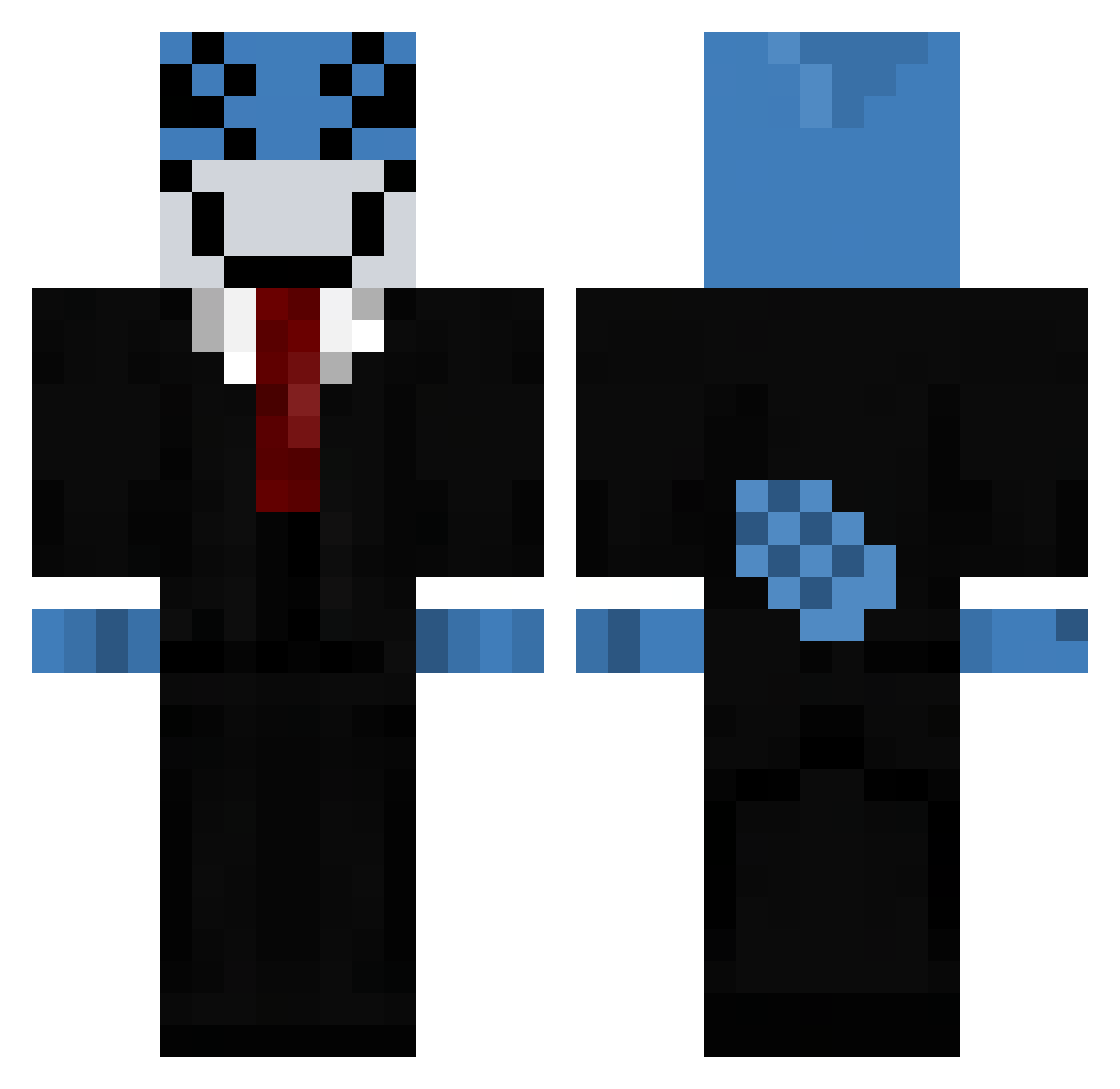 keeveekee Minecraft skin, front and back view