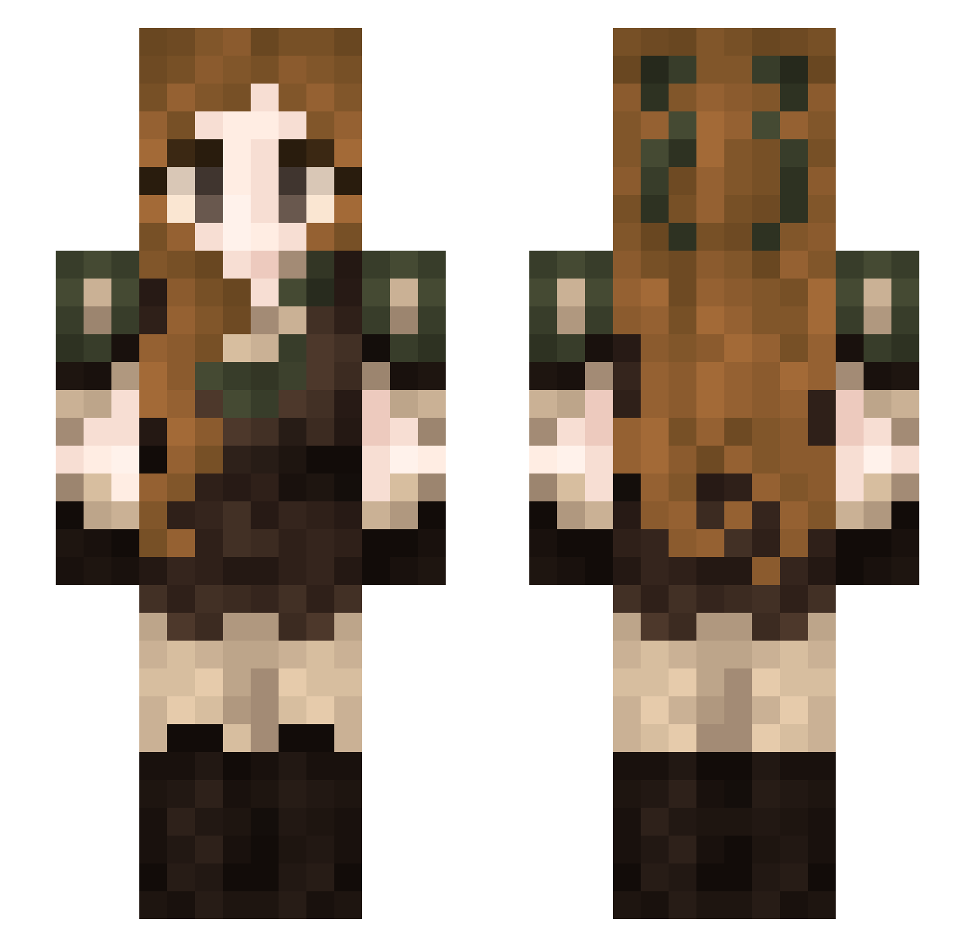 _yzh Minecraft skin, front and back view