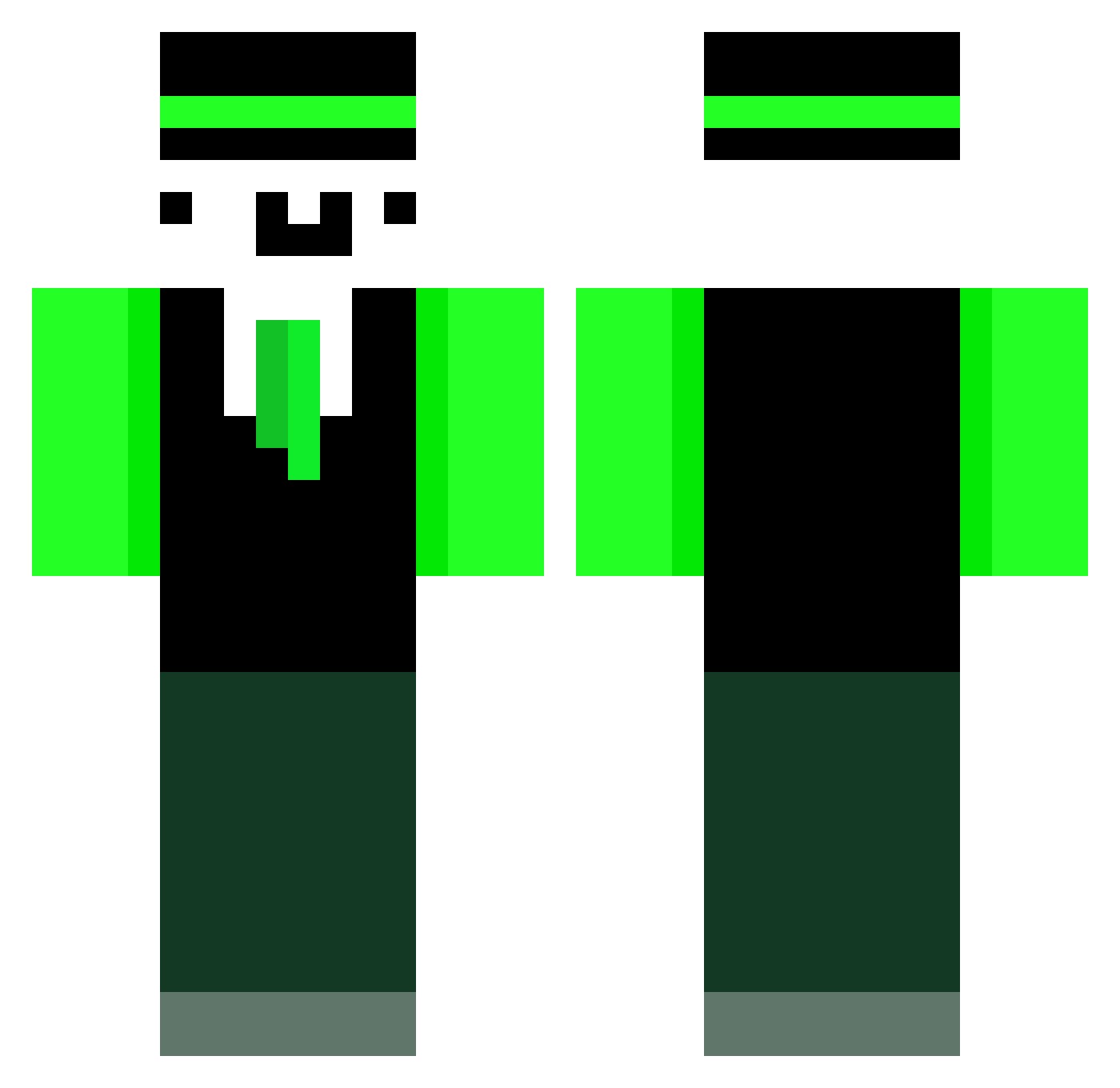 SwOrdXOK Minecraft skin, front and back view