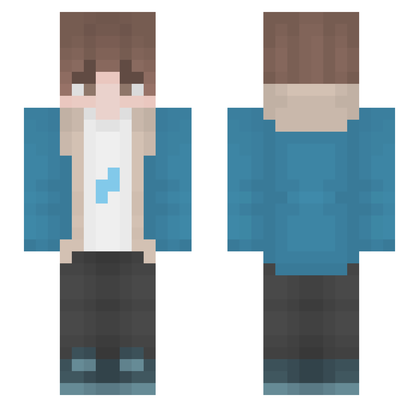 FairyTail222 Minecraft skin, front and back view