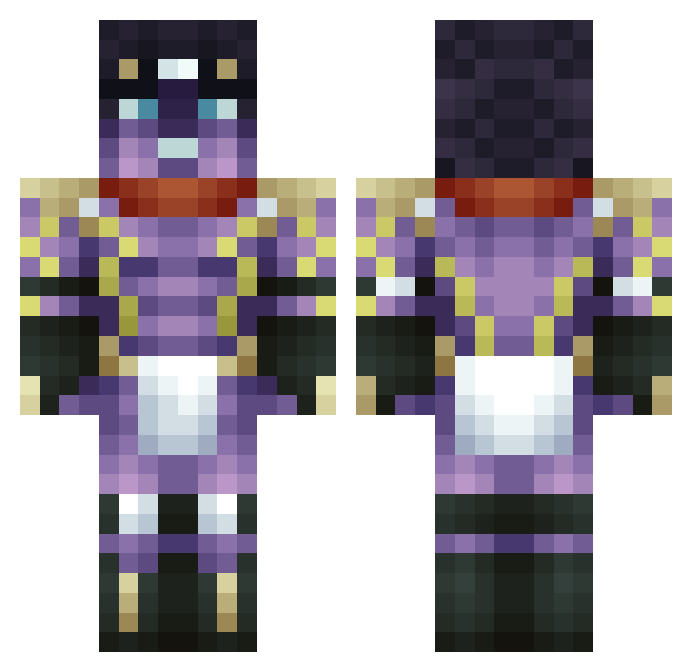 isaiahy Minecraft skin, front and back view
