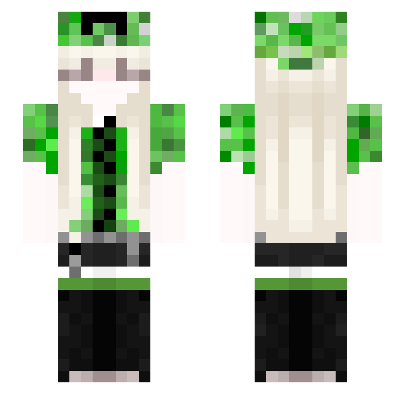 z0mbie_kitty Minecraft skin, front and back view