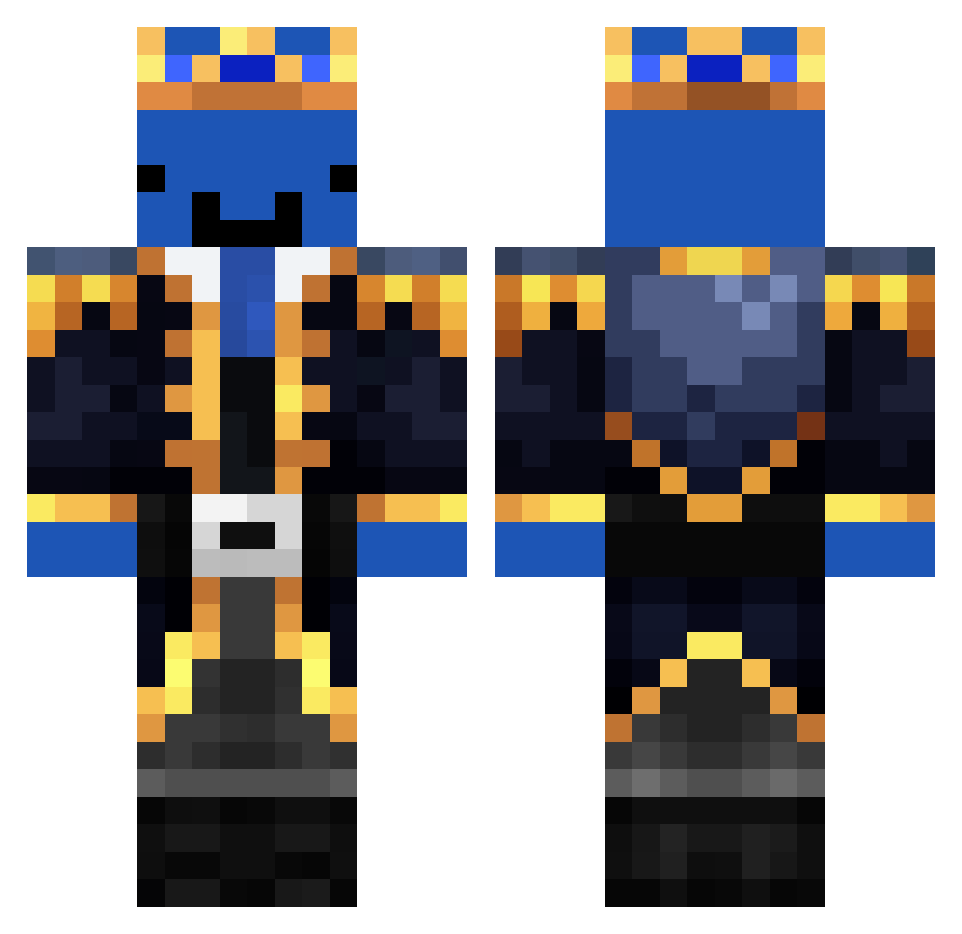 WandoMC Minecraft skin, front and back view