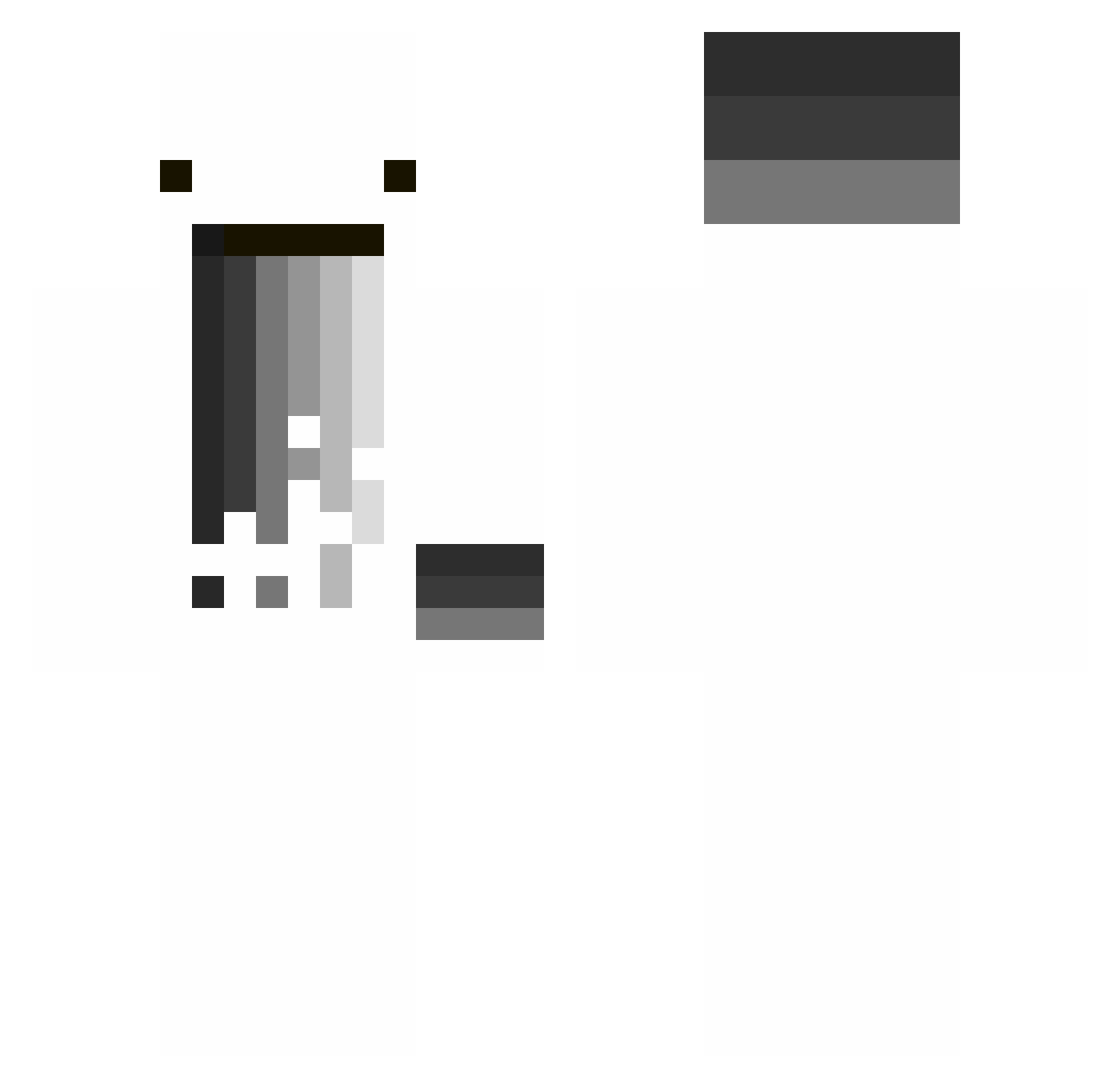 Scirrus Minecraft skin, front and back view