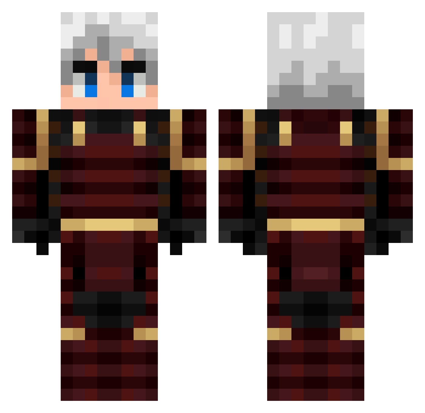VGXGUILLEX Minecraft skin, front and back view