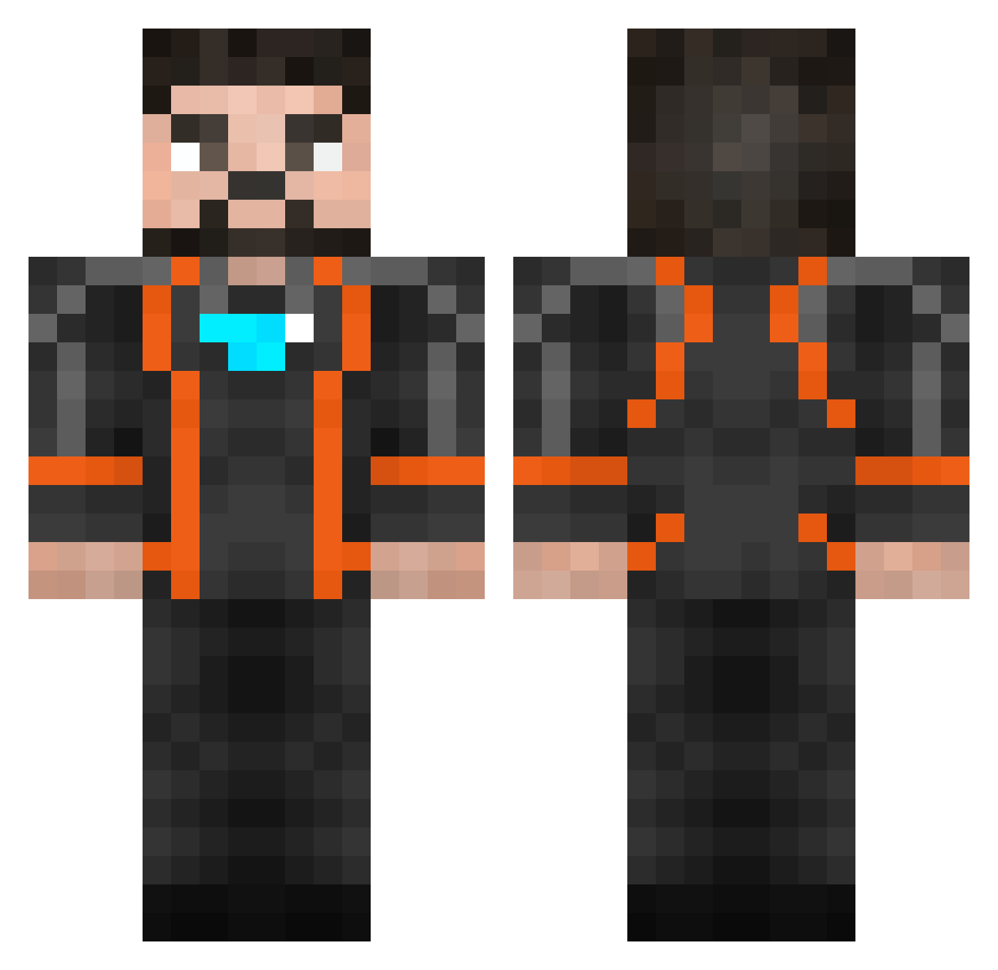 WaterMeloNz305 Minecraft skin, front and back view
