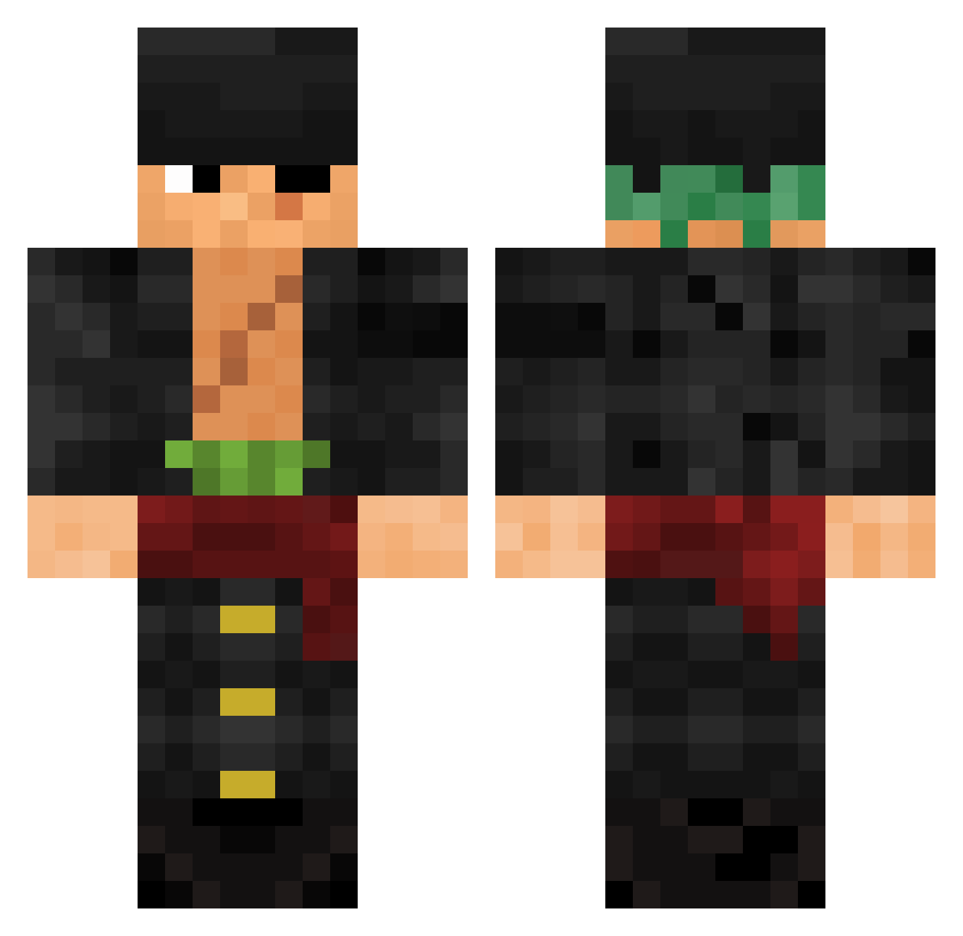 Unknown_OD Minecraft skin, front and back view