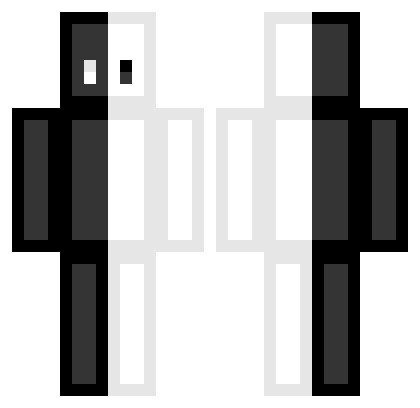 Purify Minecraft skin, front and back view