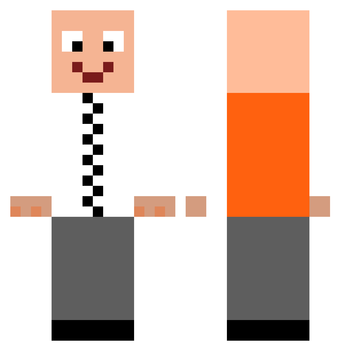 Juisik Minecraft skin, front and back view