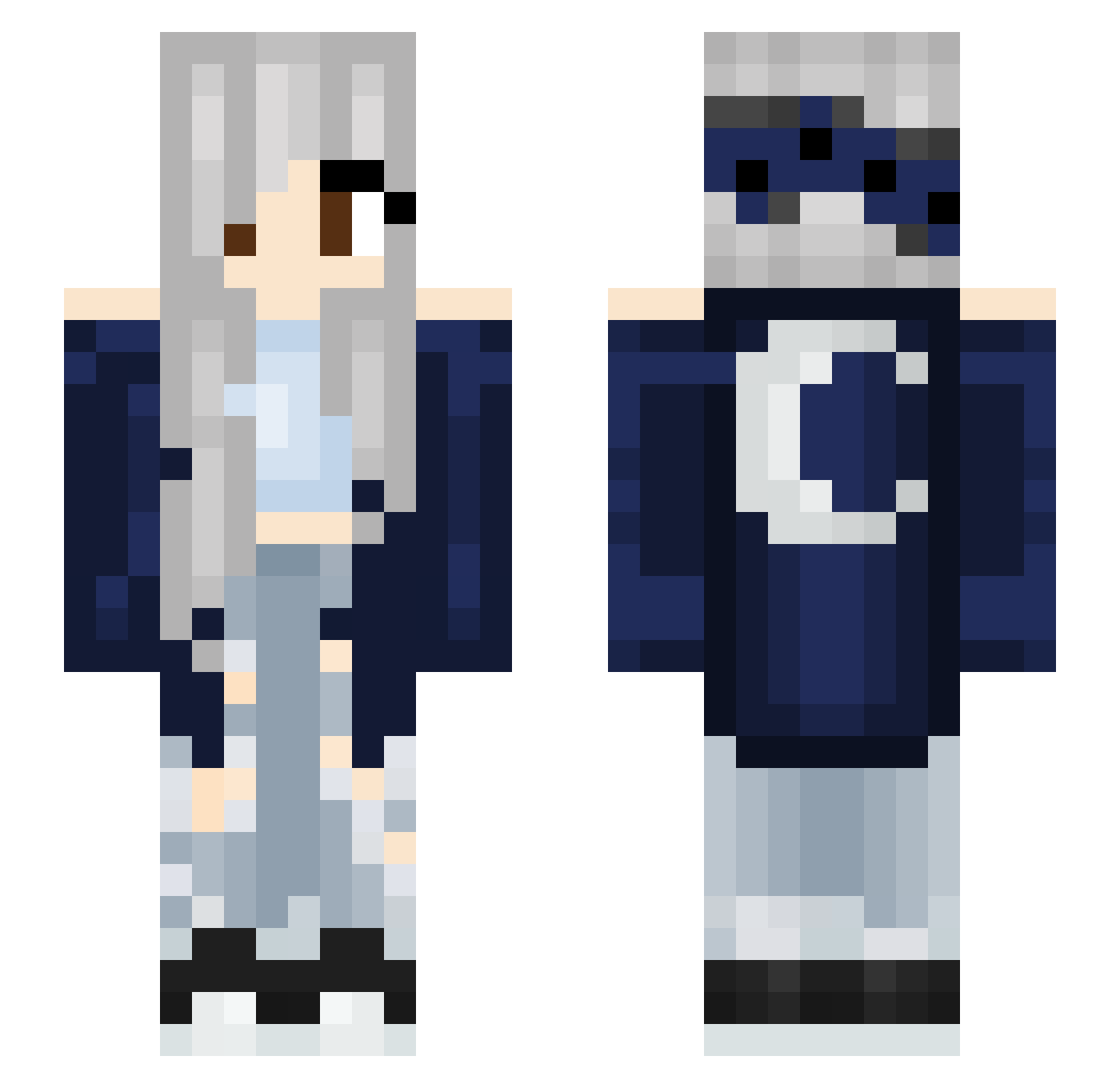 Valvate Minecraft skin, front and back view