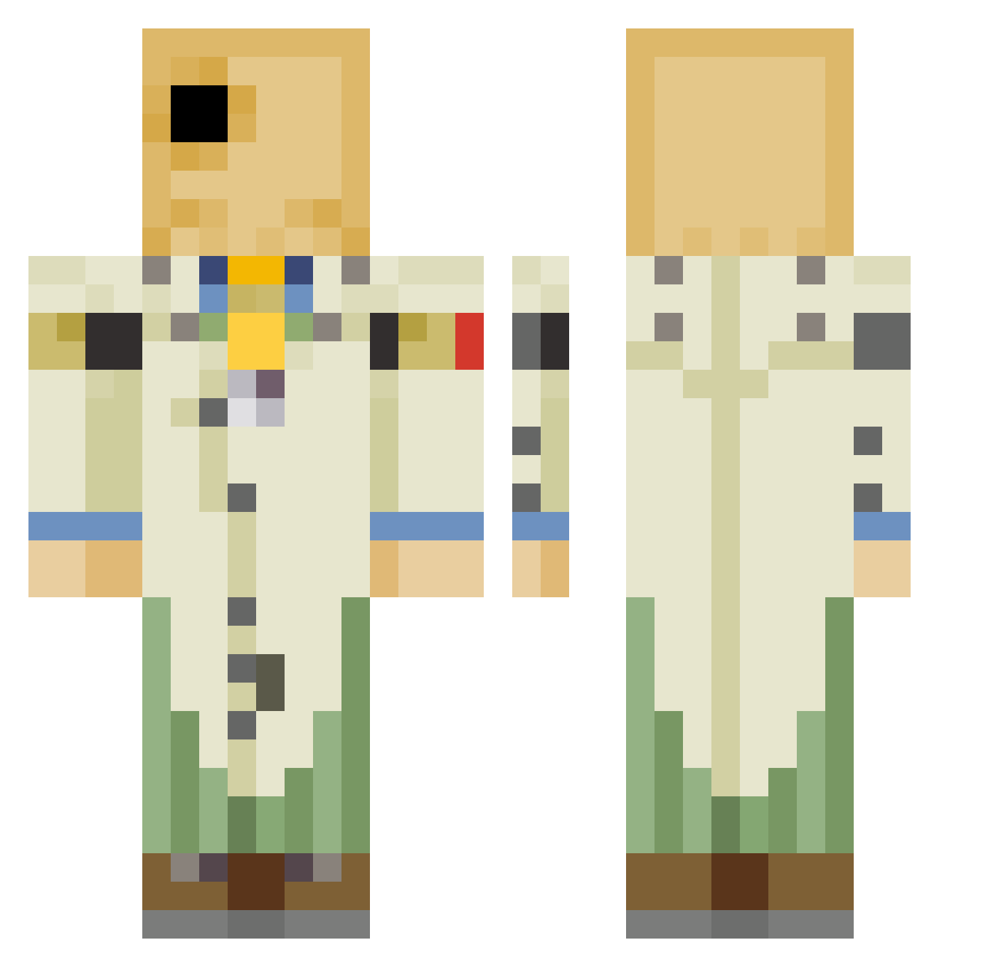 RogerDuck Minecraft skin, front and back view