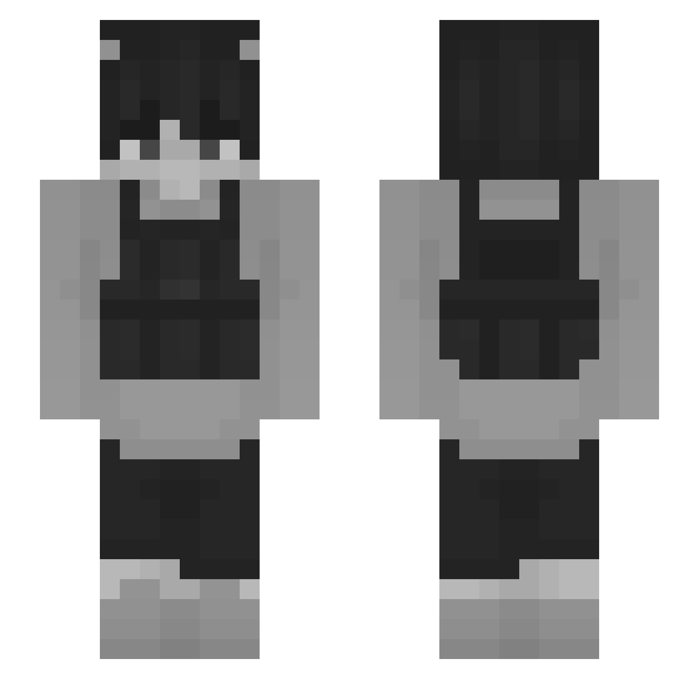ThammmA Minecraft skin, front and back view
