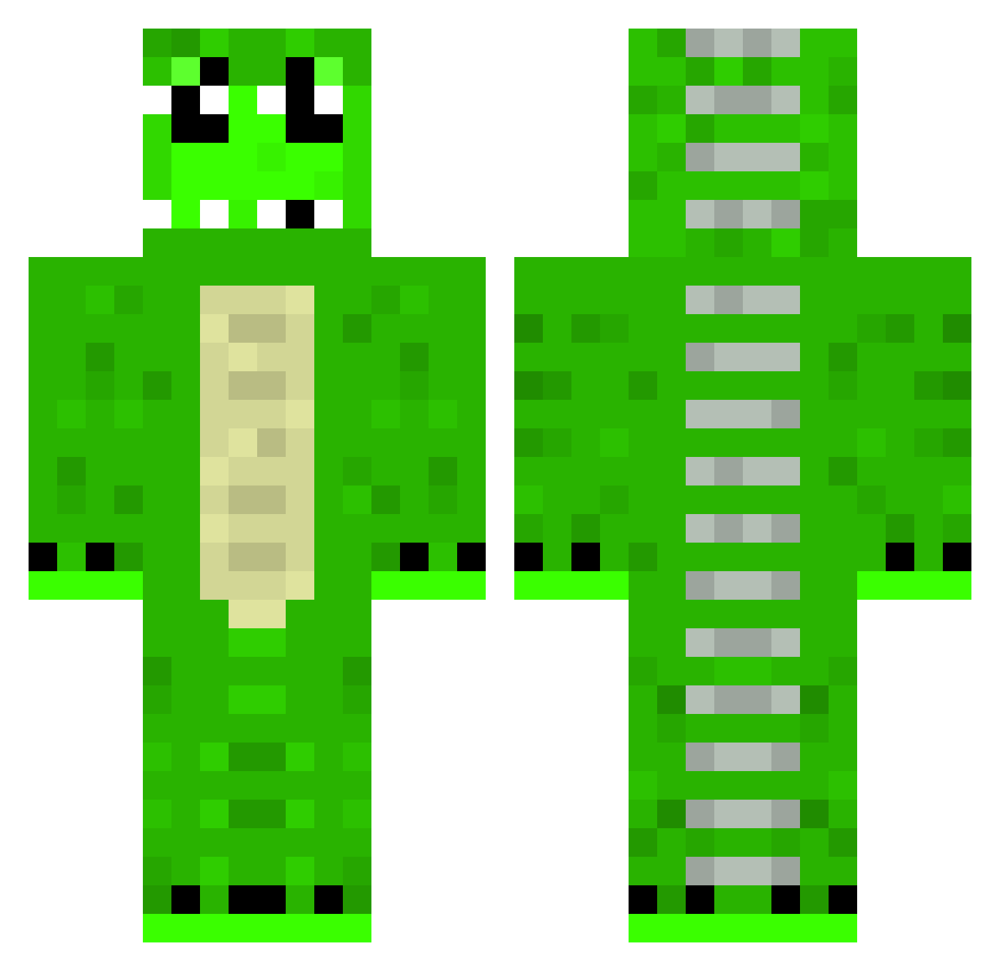 wanderingside Minecraft skin, front and back view