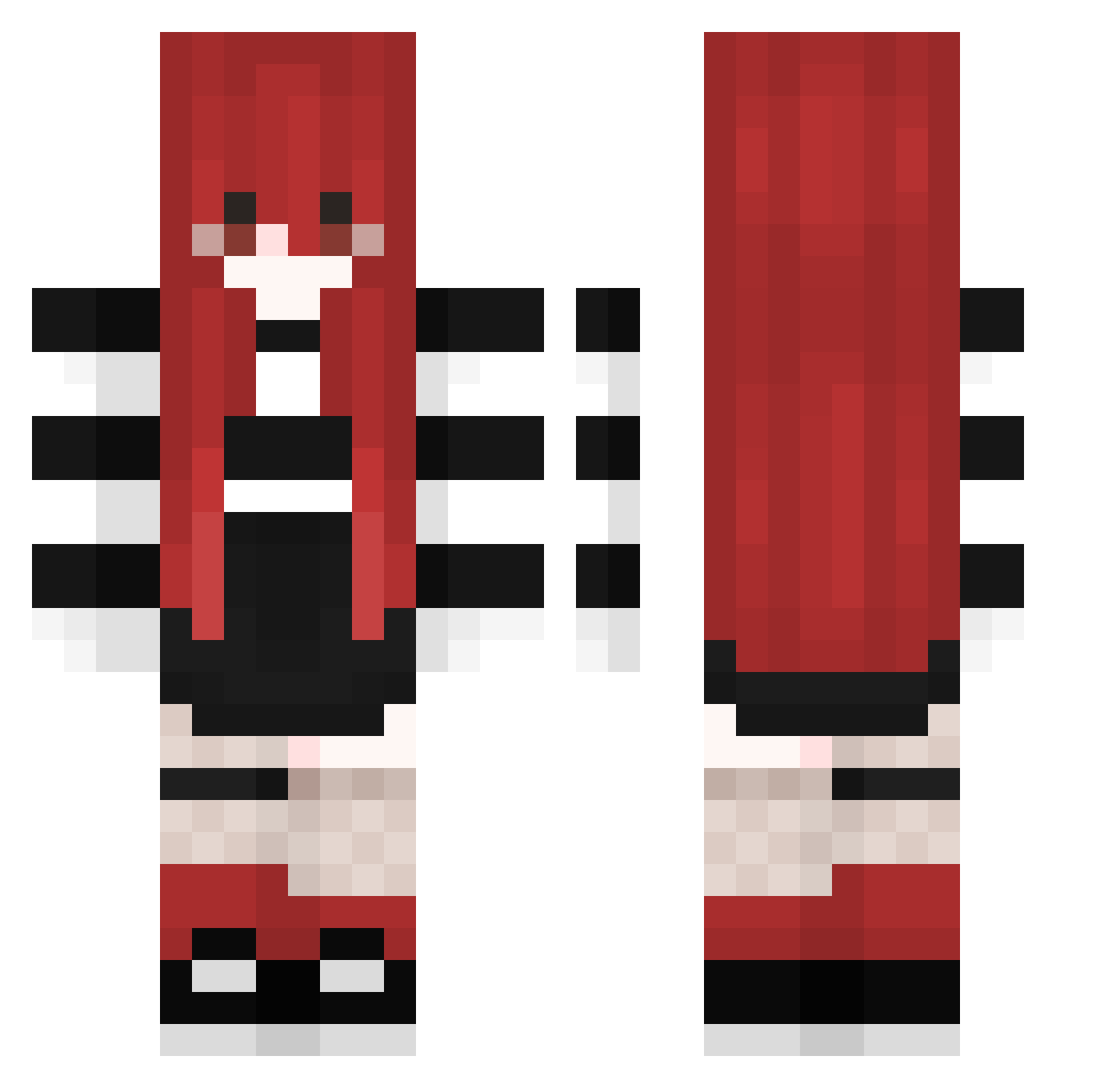 Vikiisa Minecraft skin, front and back view
