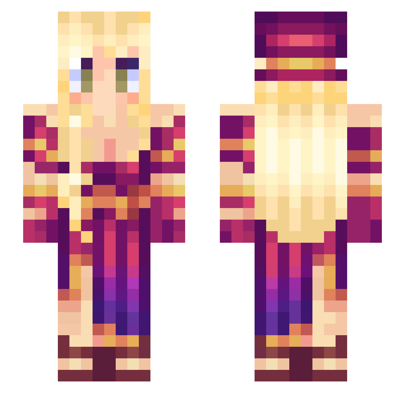 Fleur Minecraft skin, front and back view