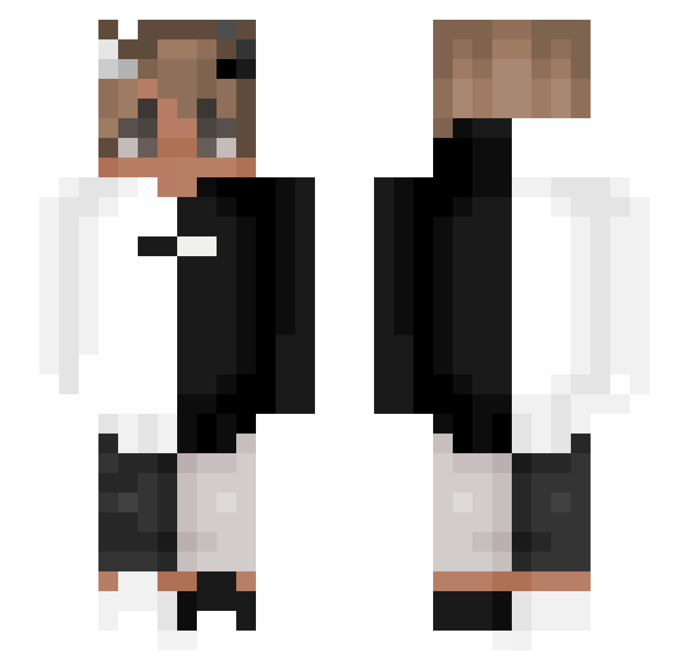 Wat3rek Minecraft skin, front and back view