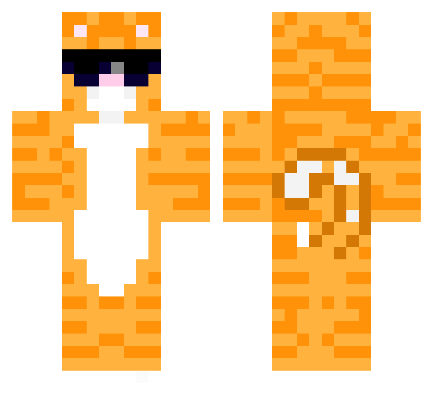 TacticalKittyCat Minecraft skin, front and back view