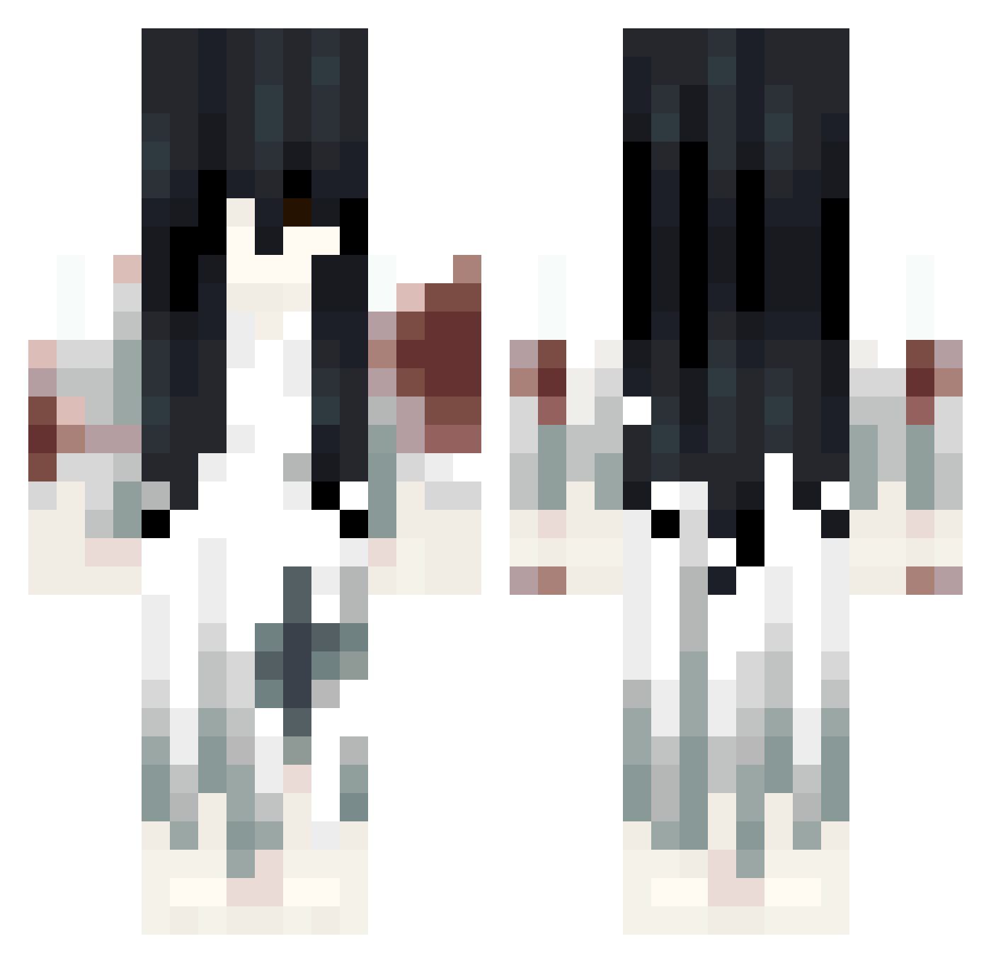 JerfBerky Minecraft skin, front and back view