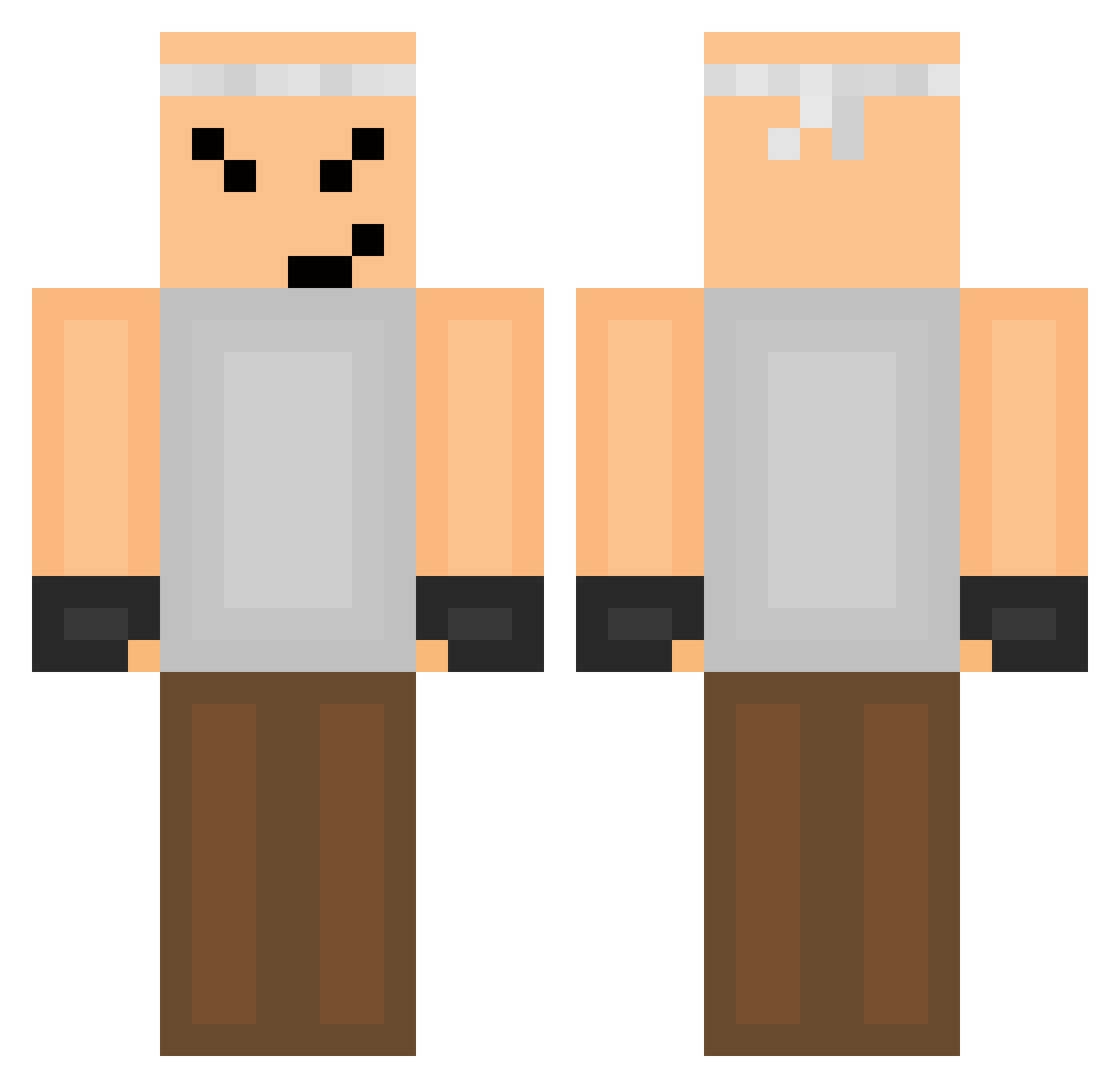 realpepineer Minecraft skin, front and back view