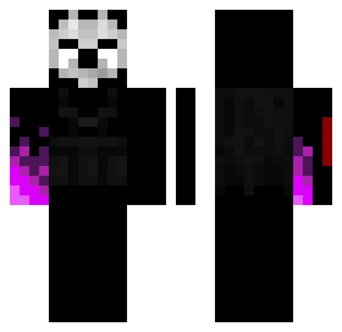 Qvsr0 Minecraft skin, front and back view