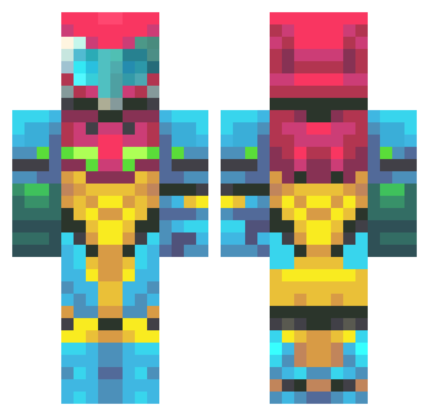 EdwardElric7 Minecraft skin, front and back view