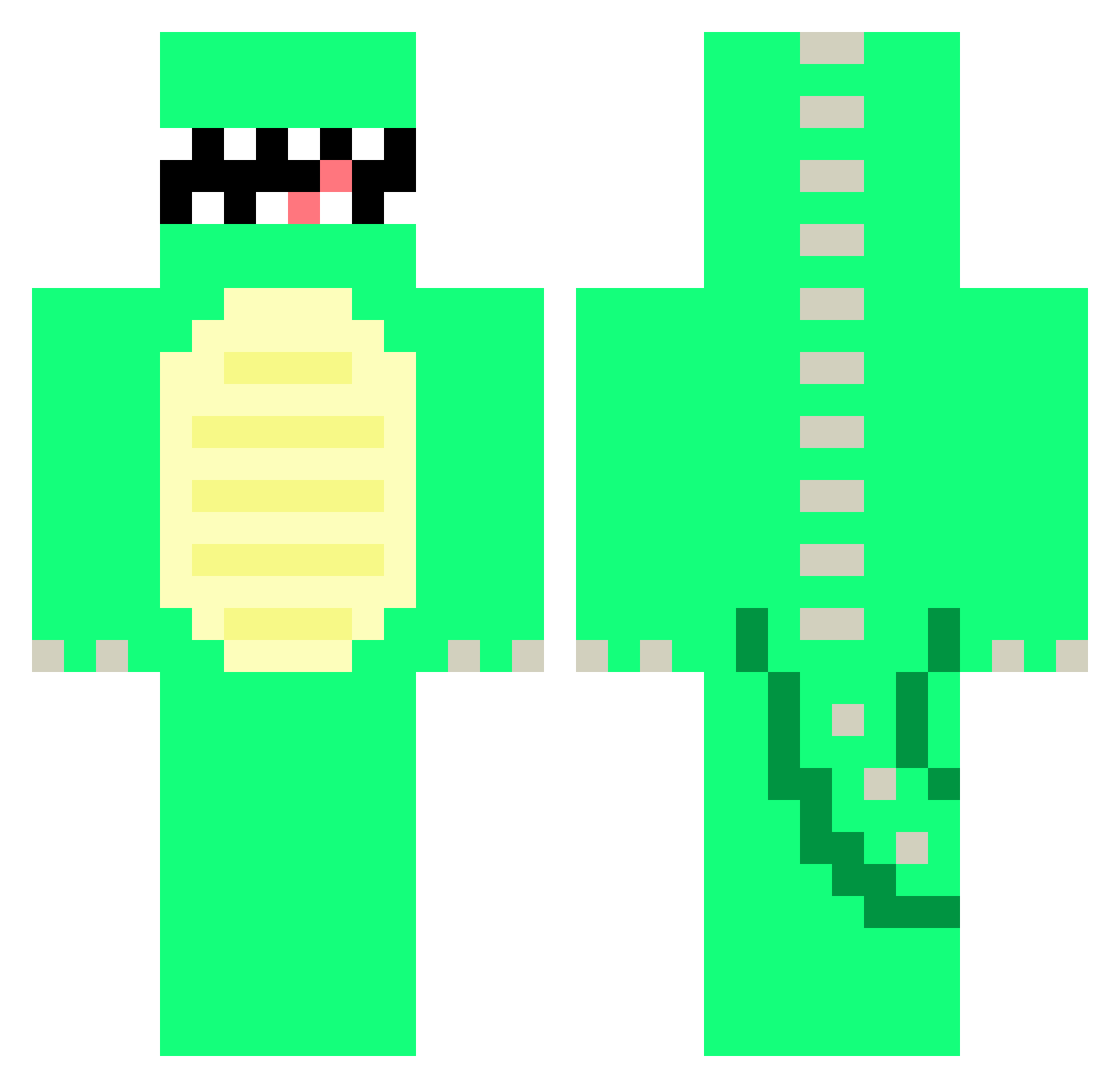 LORMS Minecraft skin, front and back view