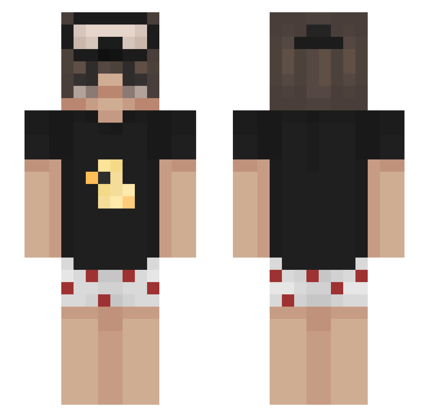 Ramenoods Minecraft skin, front and back view