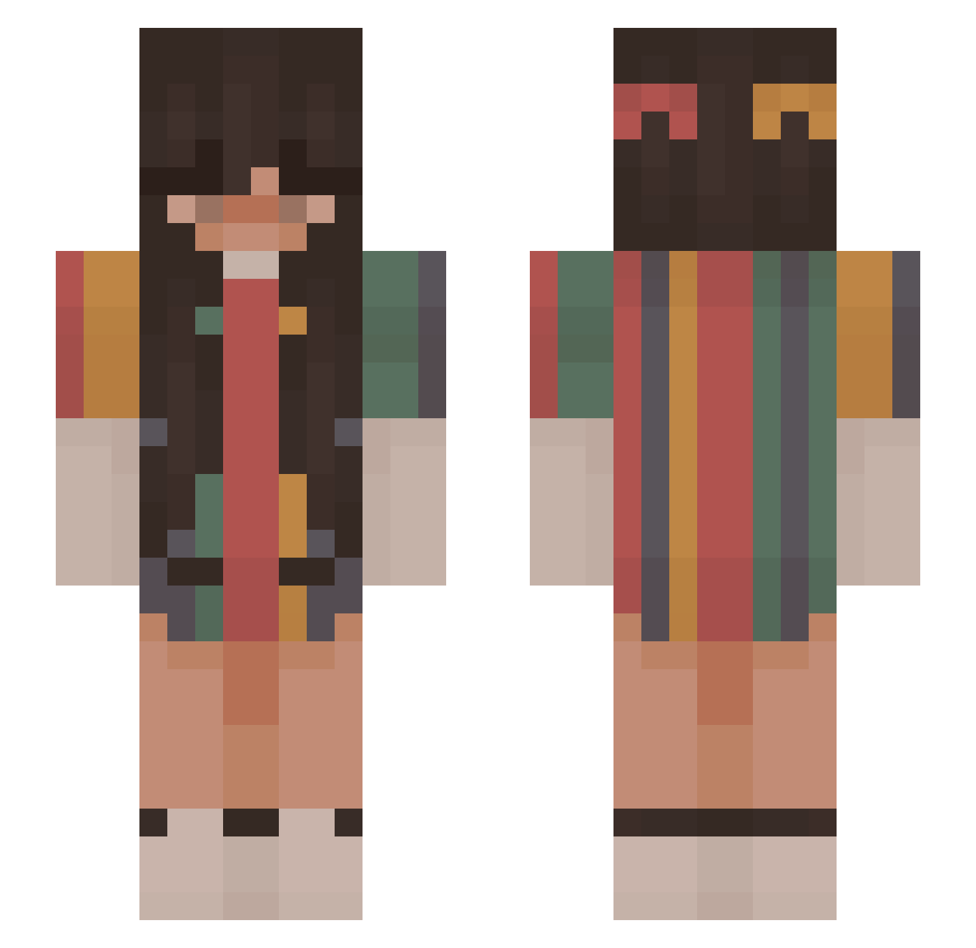 scarscar17 Minecraft skin, front and back view