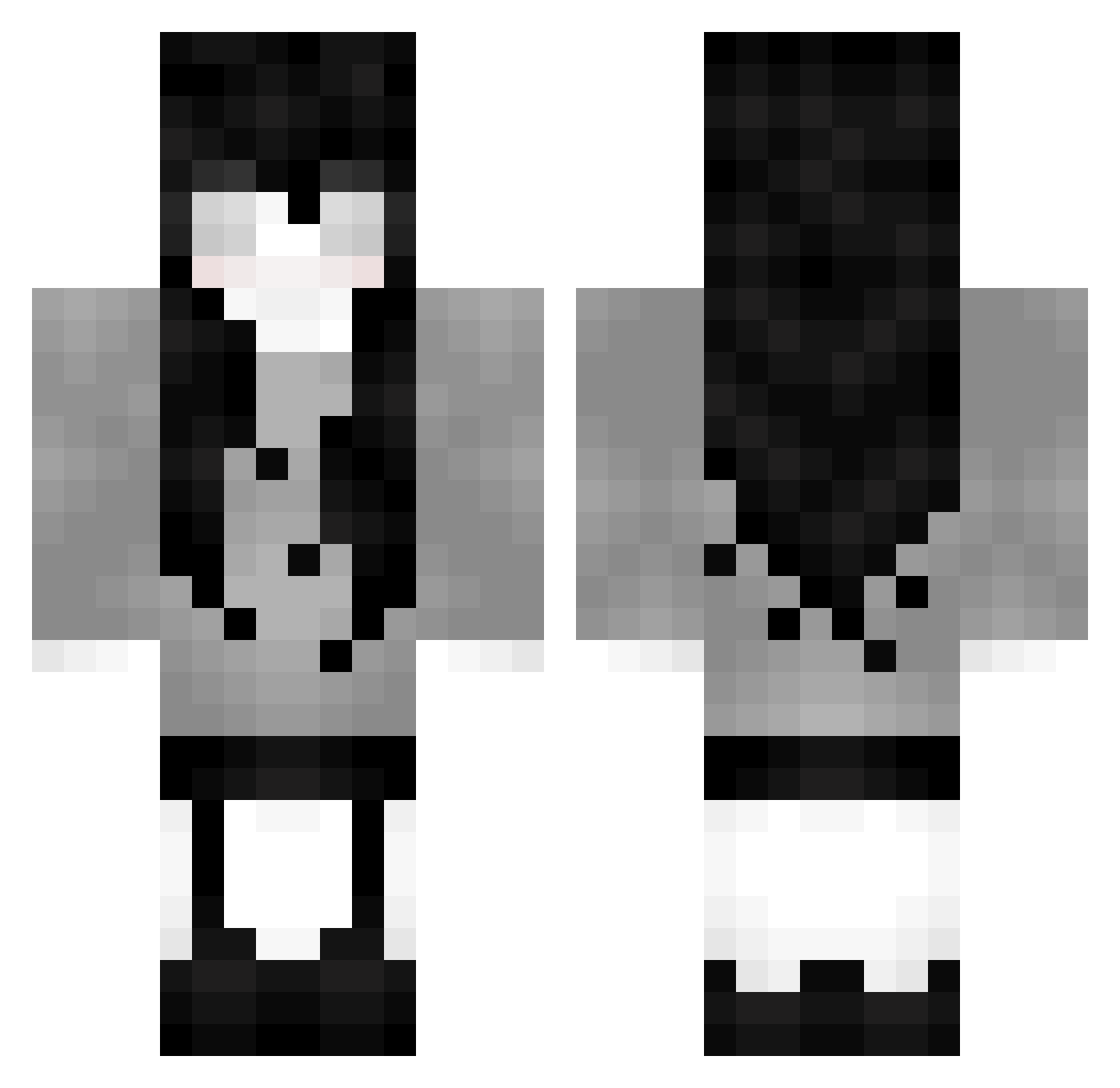 xXMortusXx Minecraft skin, front and back view