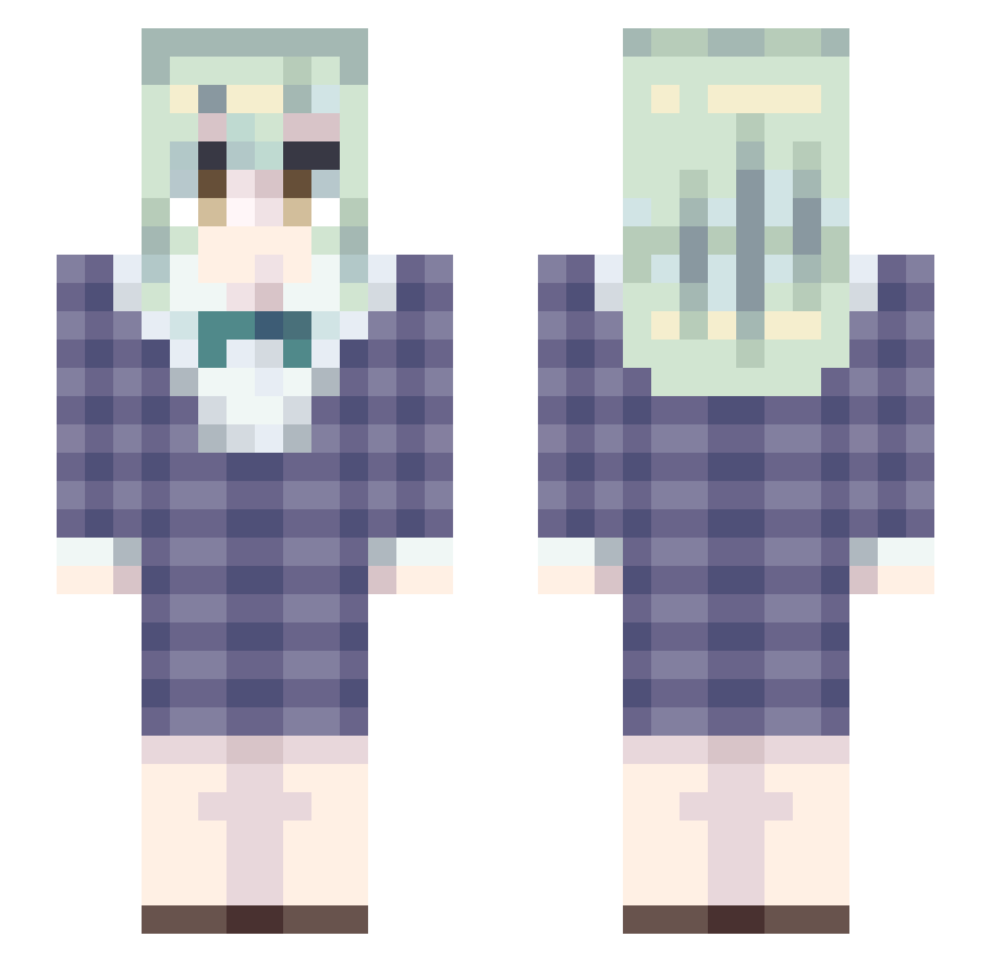 Akisy114514 Minecraft skin, front and back view