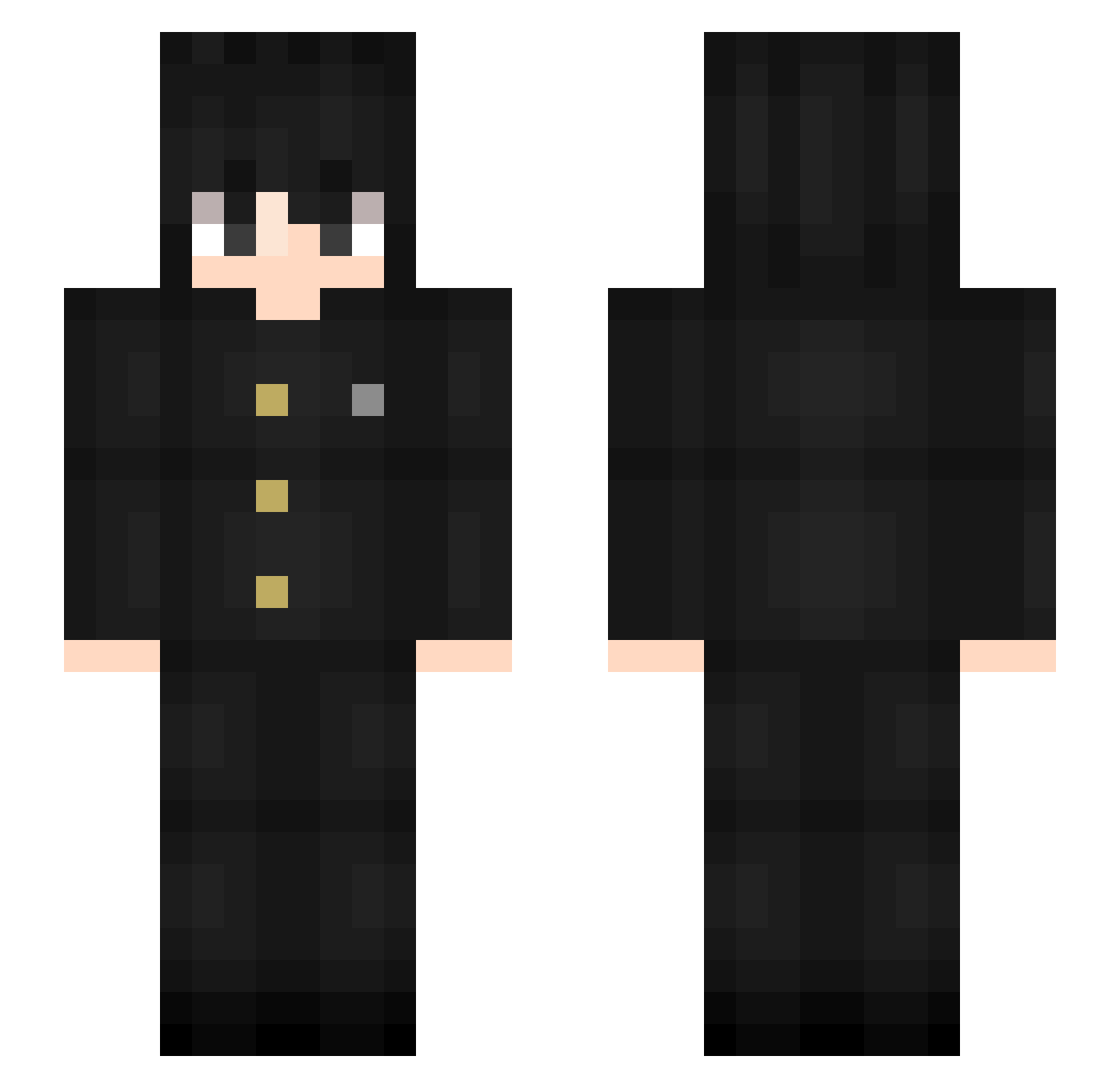 Haibanes Minecraft skin, front and back view