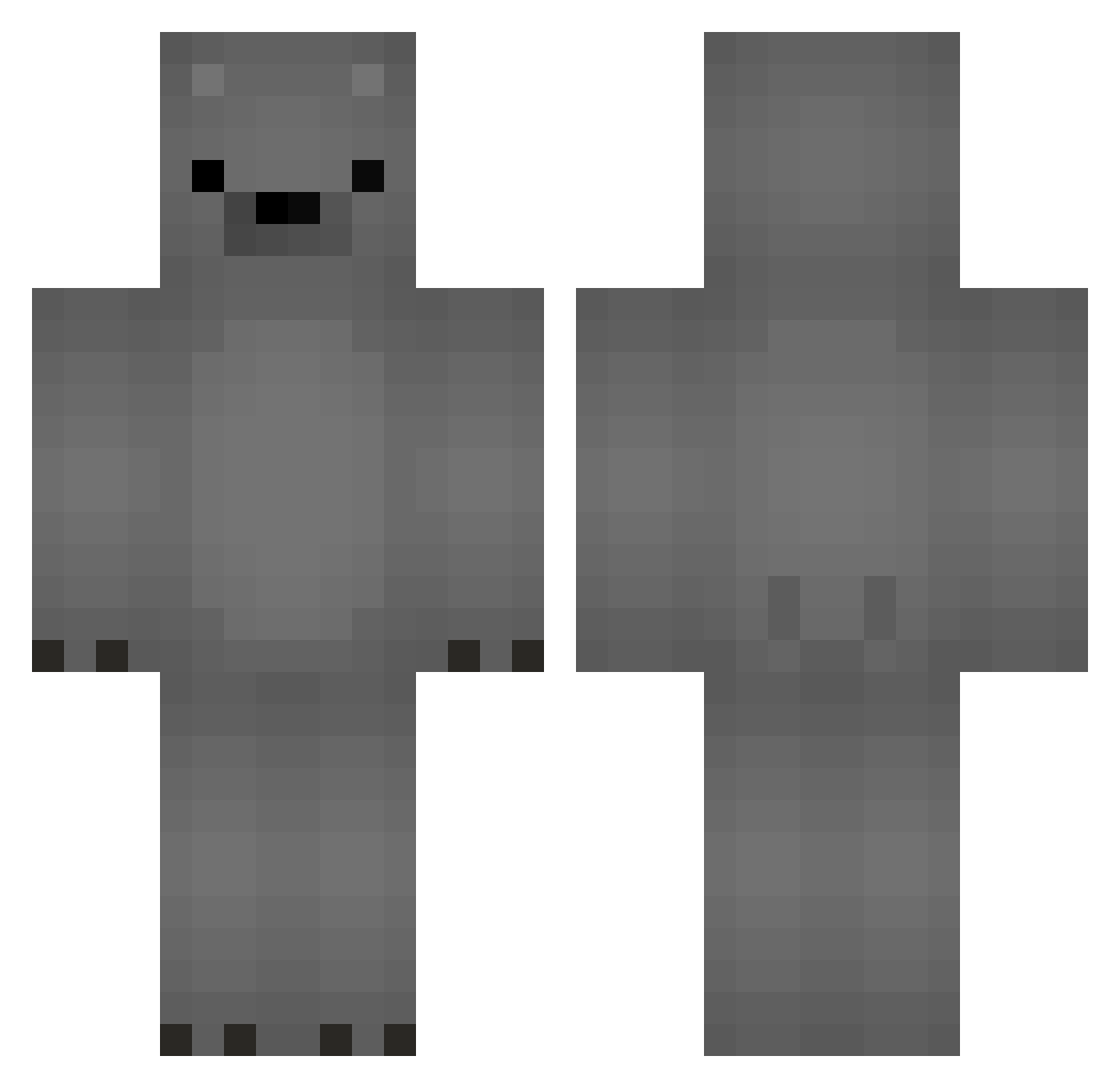 tnse Minecraft skin, front and back view