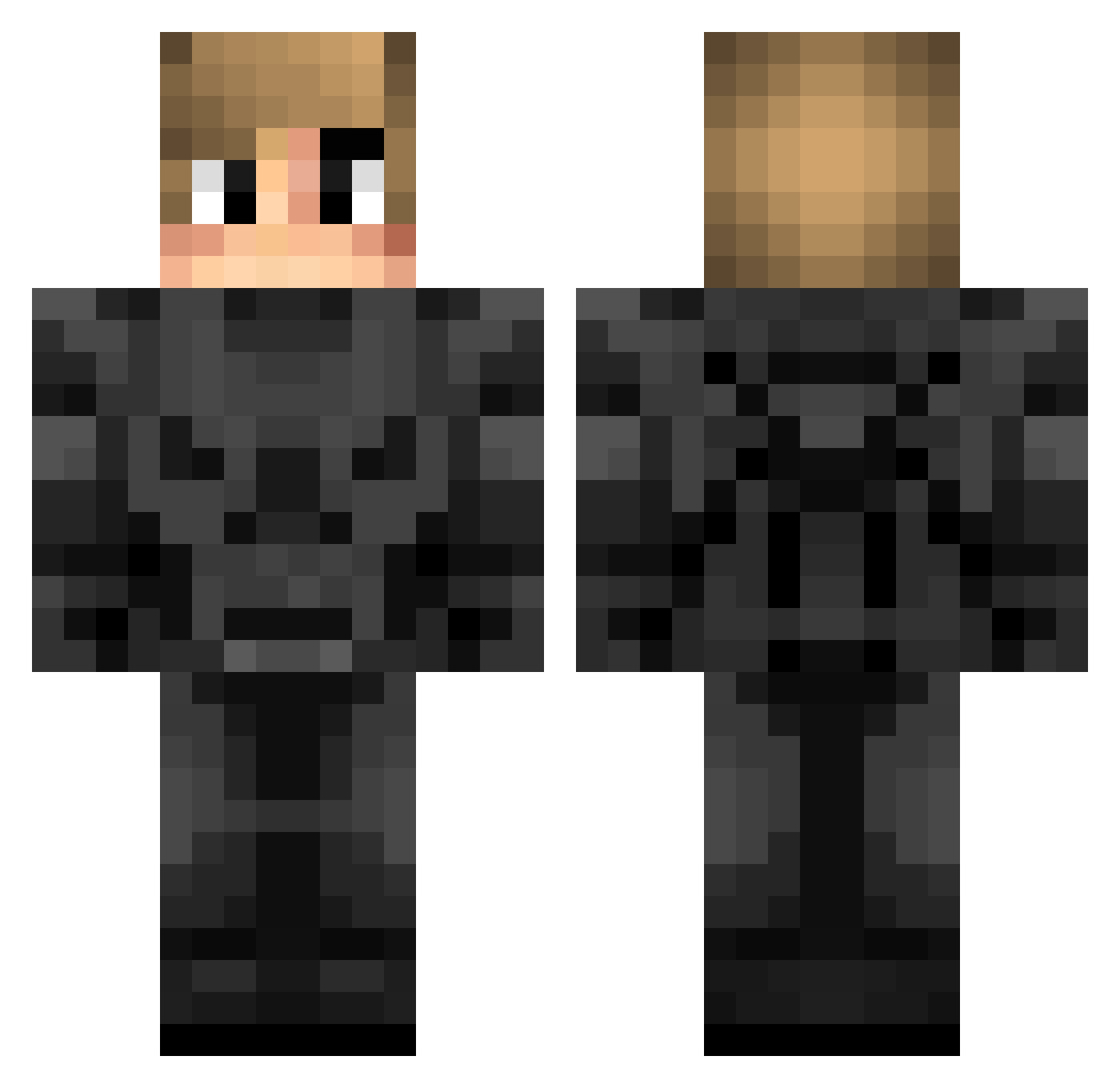 Tymstah Minecraft skin, front and back view