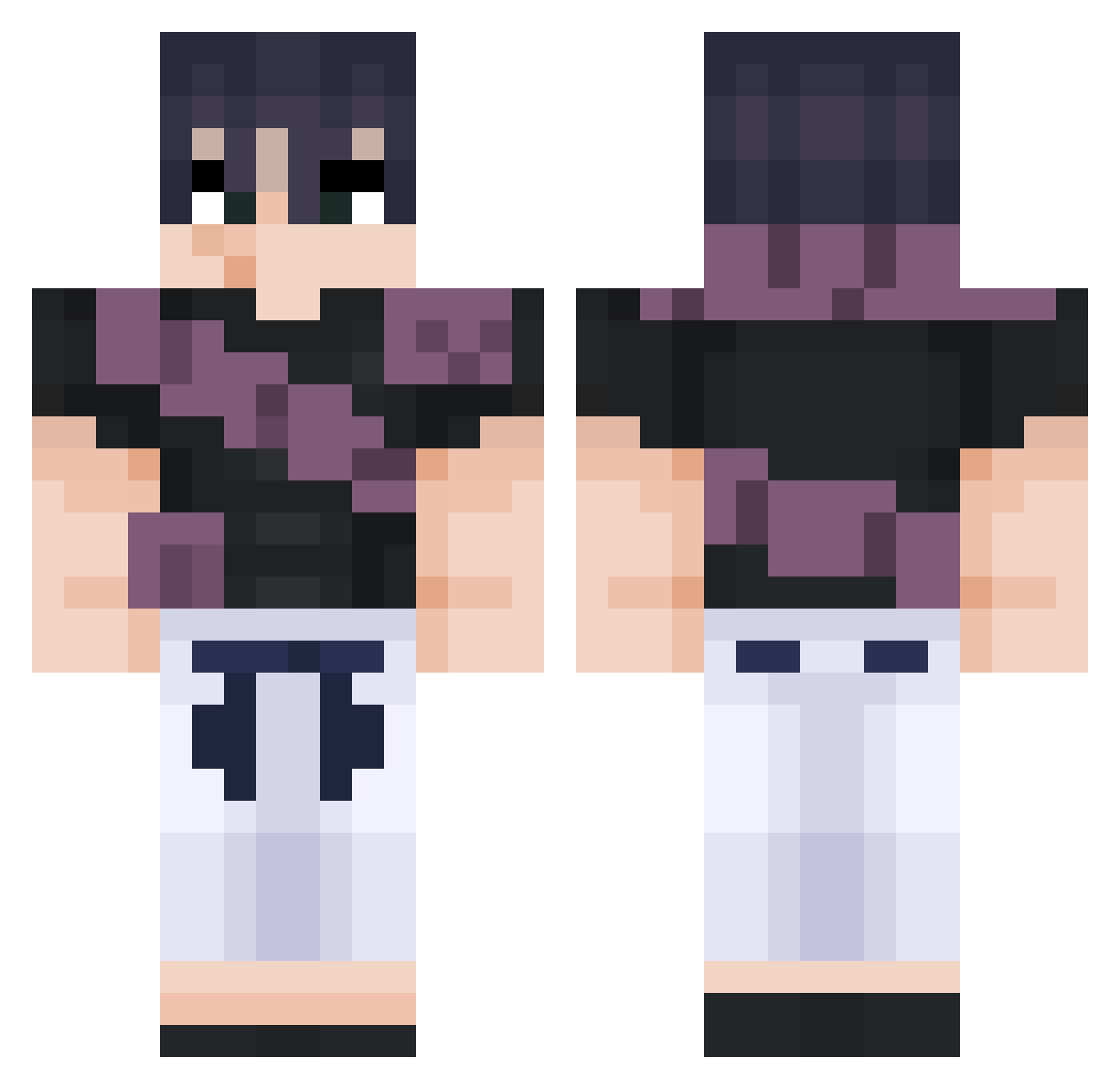 xnvyL2 Minecraft skin, front and back view