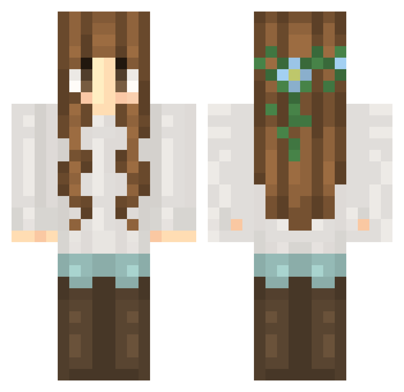fleurette Minecraft skin, front and back view