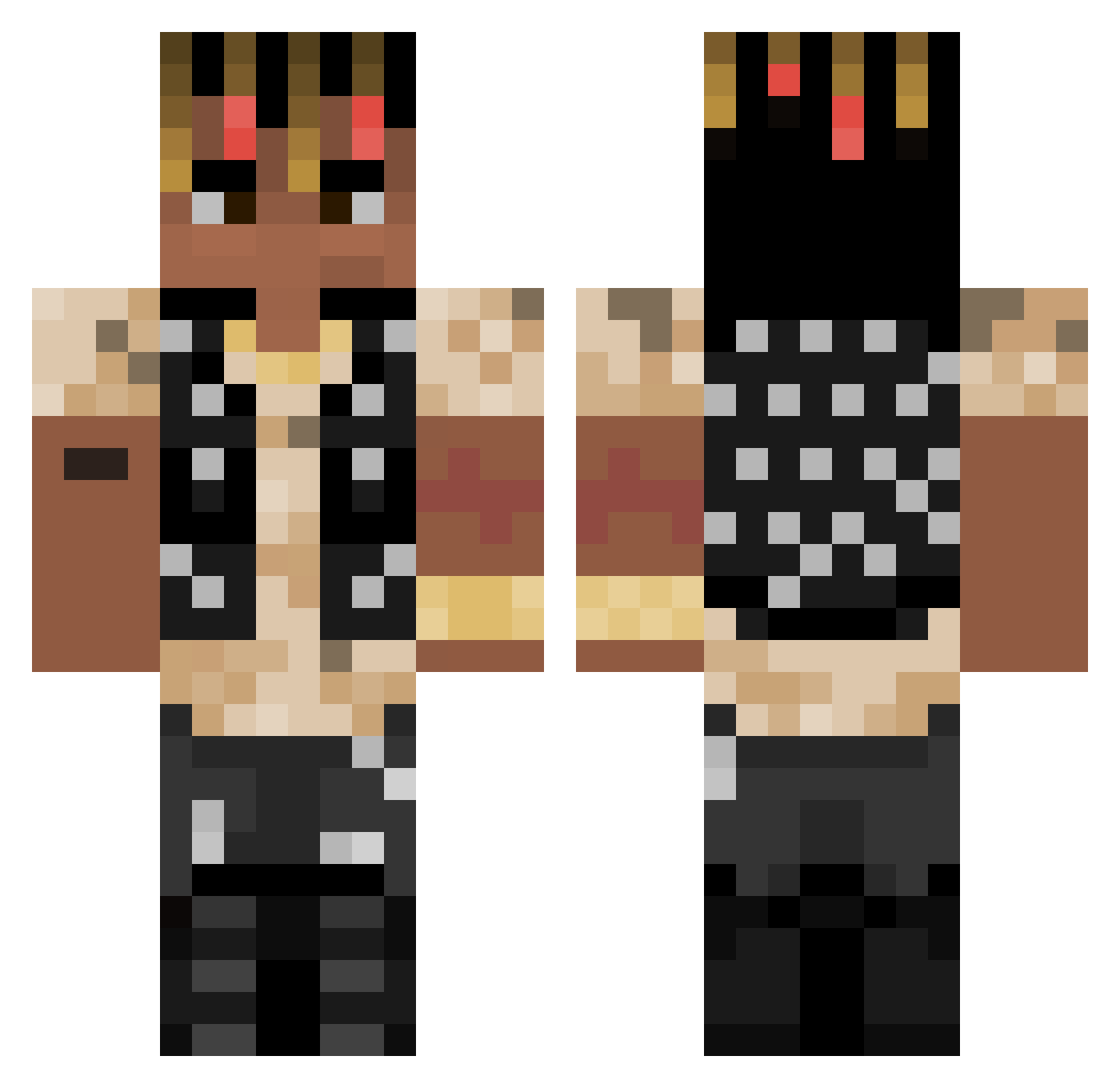 Bjarnox Minecraft skin, front and back view