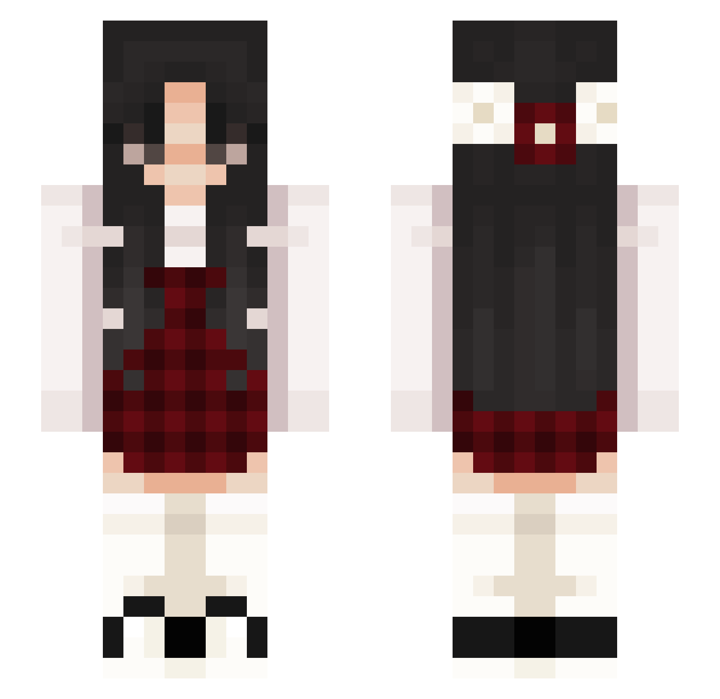 suniash Minecraft skin, front and back view