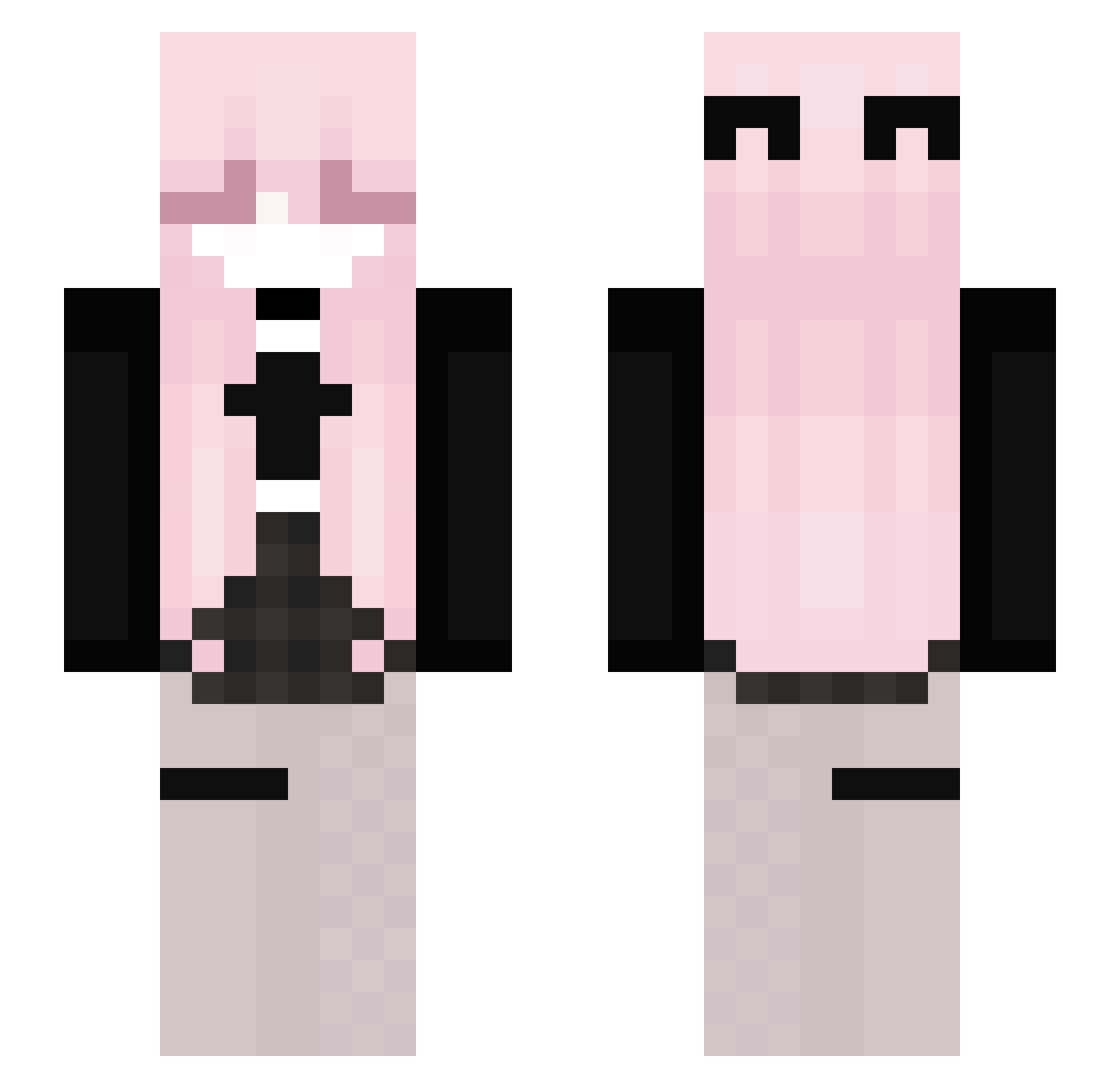 TracerDmc Minecraft skin, front and back view