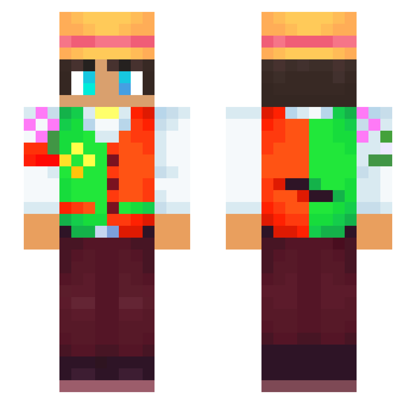 TyniTV Minecraft skin, front and back view