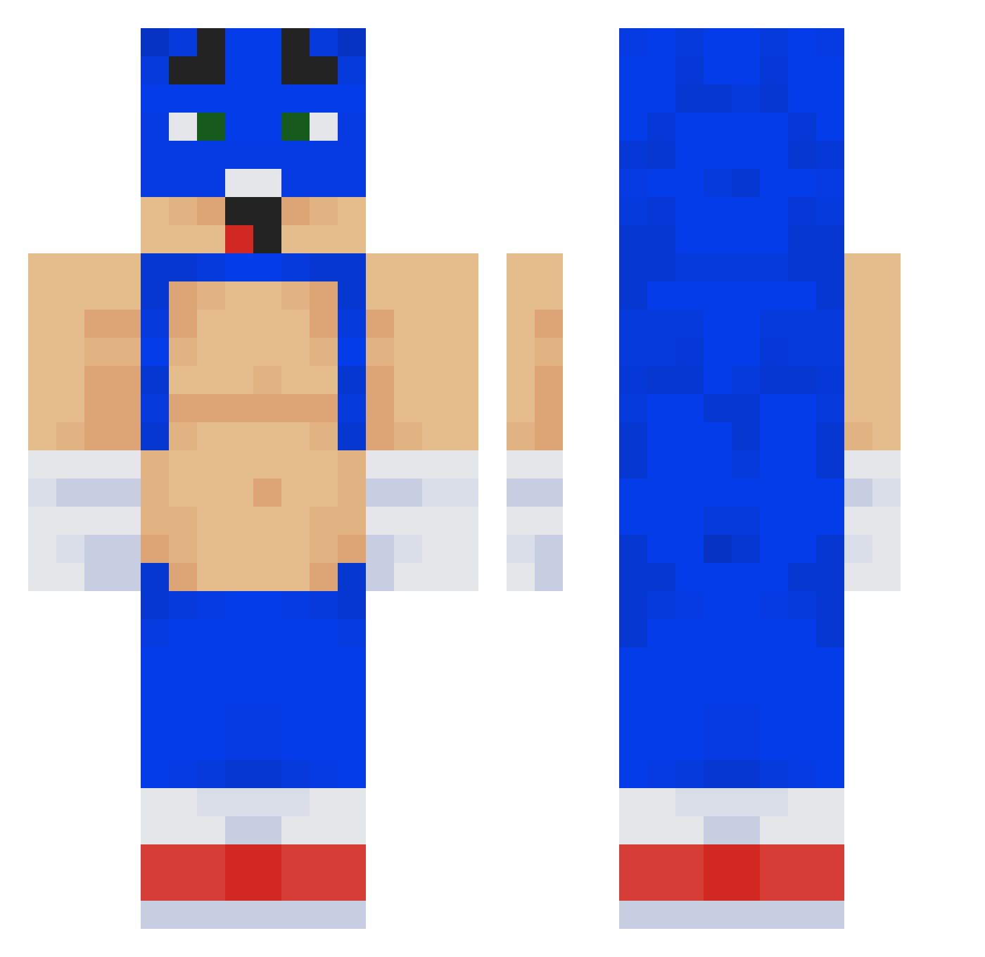 Feferl44 Minecraft skin, front and back view