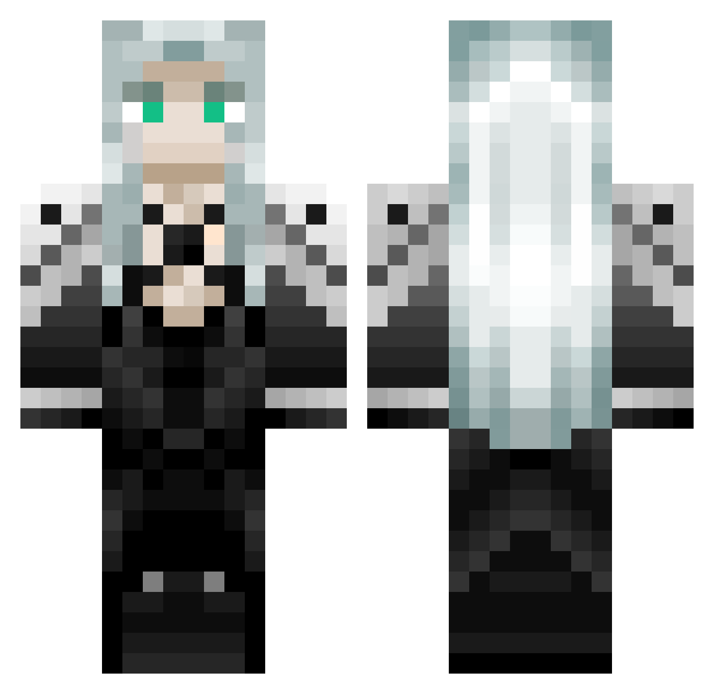 Whitefire1897 Minecraft skin, front and back view