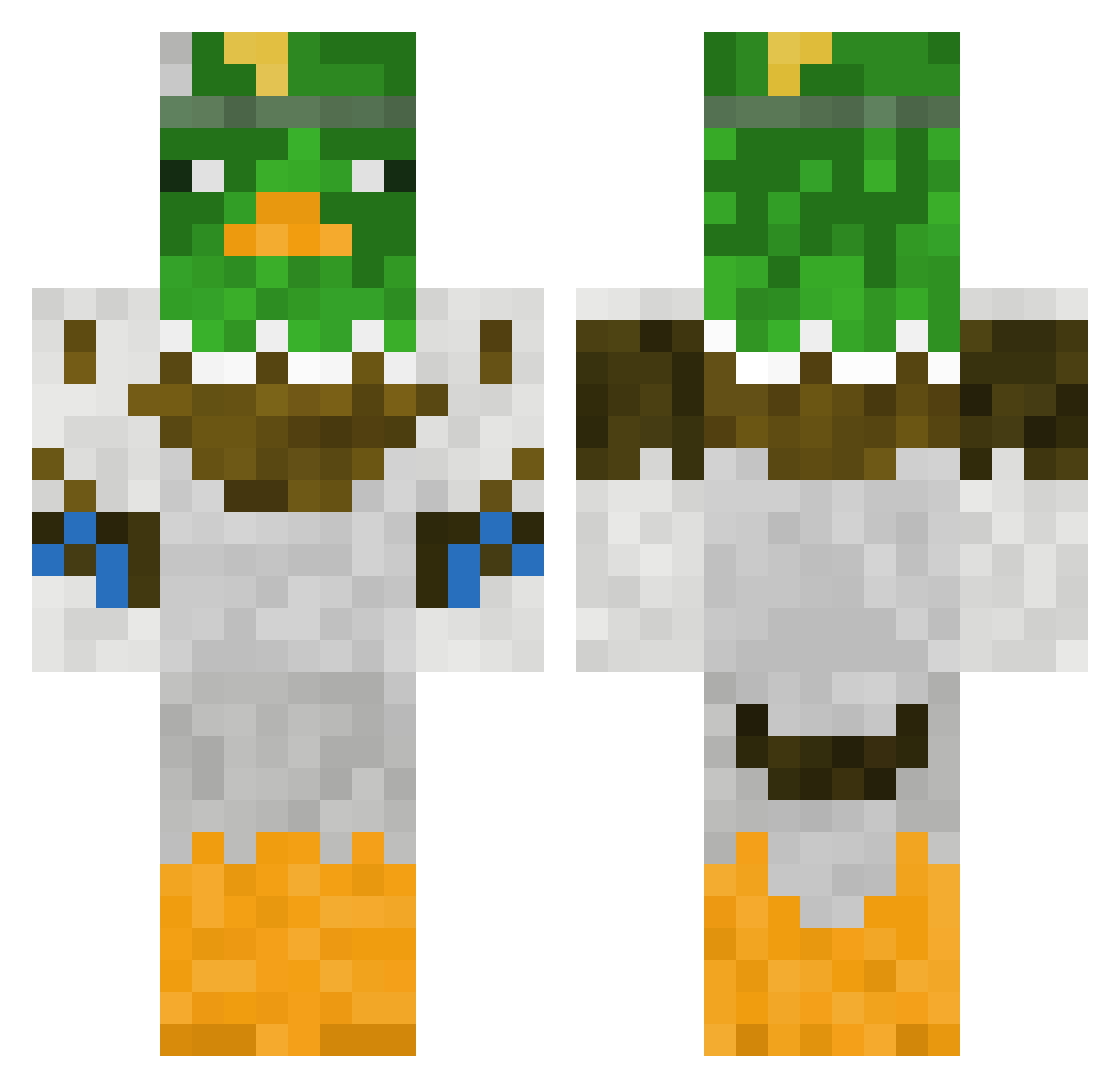 xoDom Minecraft skin, front and back view