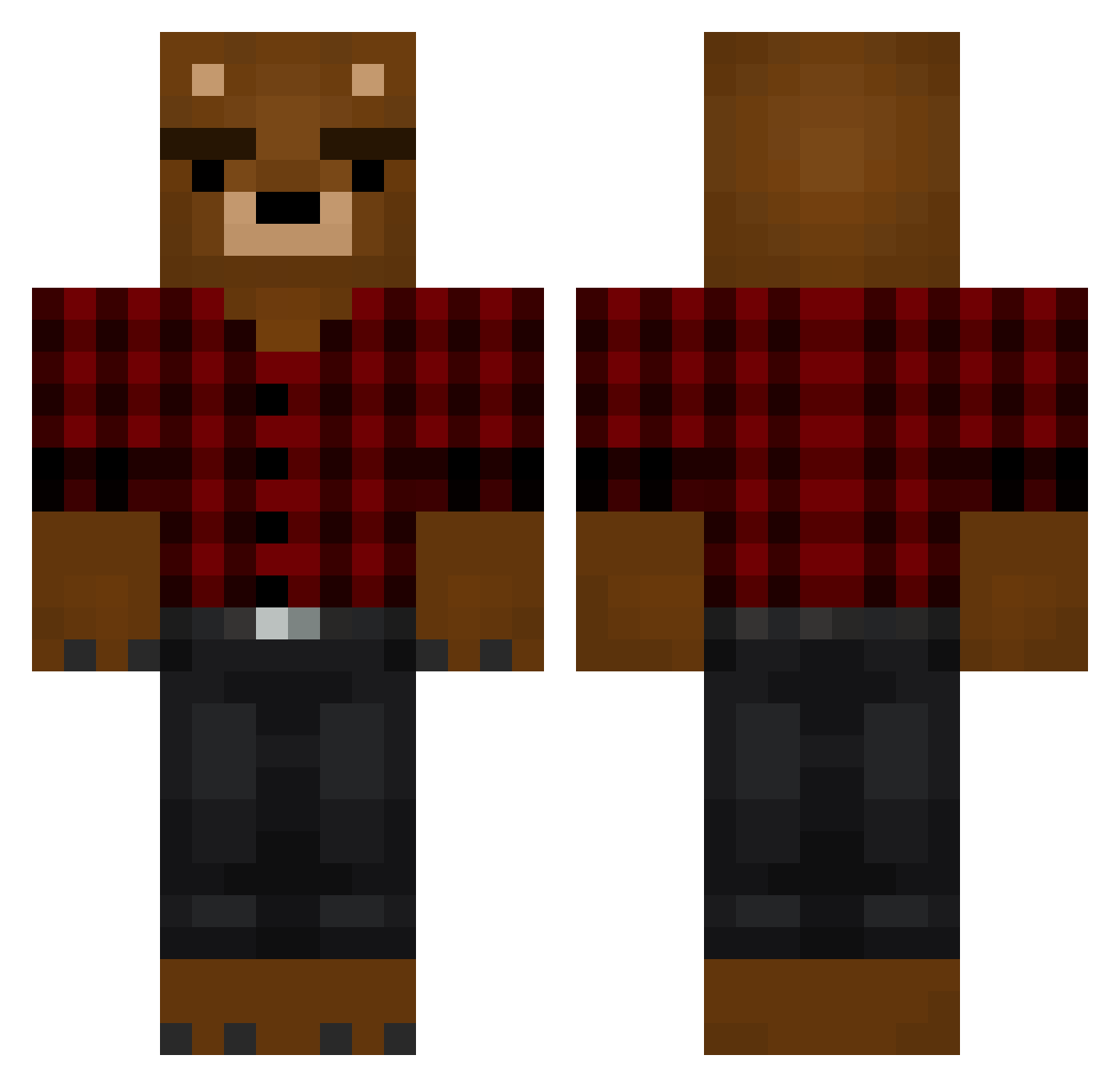 Crankin_Ma_Hawg Minecraft skin, front and back view