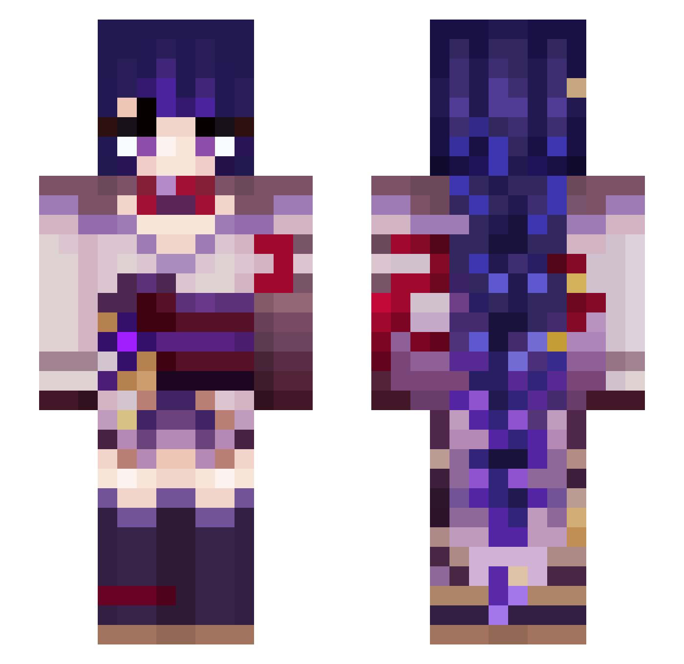Rinezenti Minecraft skin, front and back view