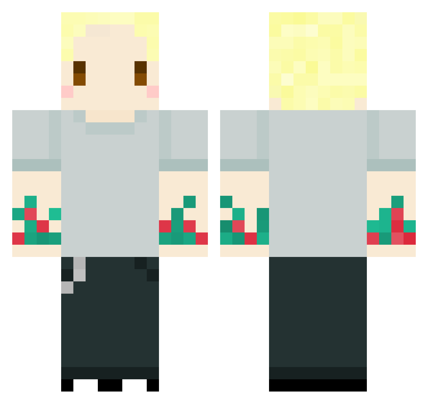 blrryface Minecraft skin, front and back view