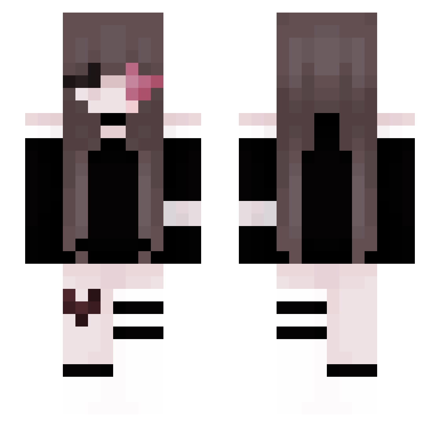 mistxv Minecraft skin, front and back view