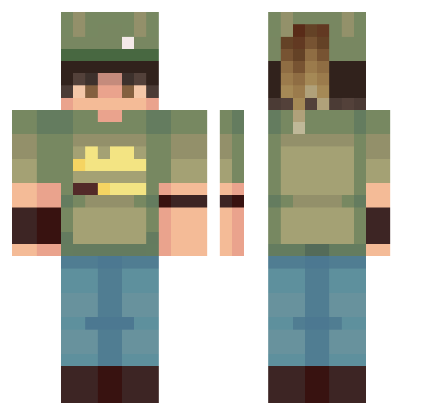 Sasuke_len Minecraft skin, front and back view