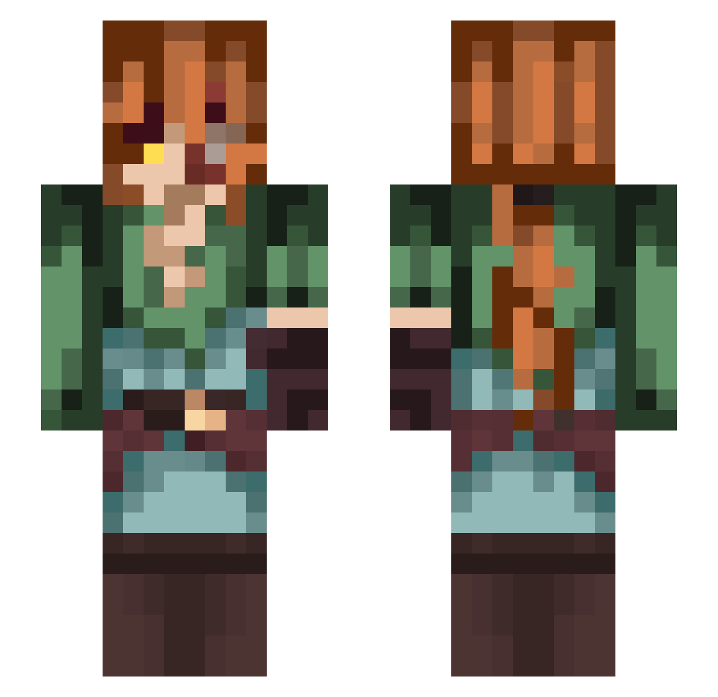 SunnyBunny556 Minecraft skin, front and back view