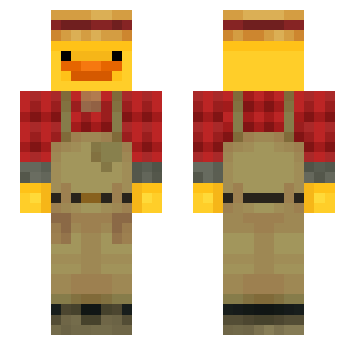 not_nashi Minecraft skin, front and back view