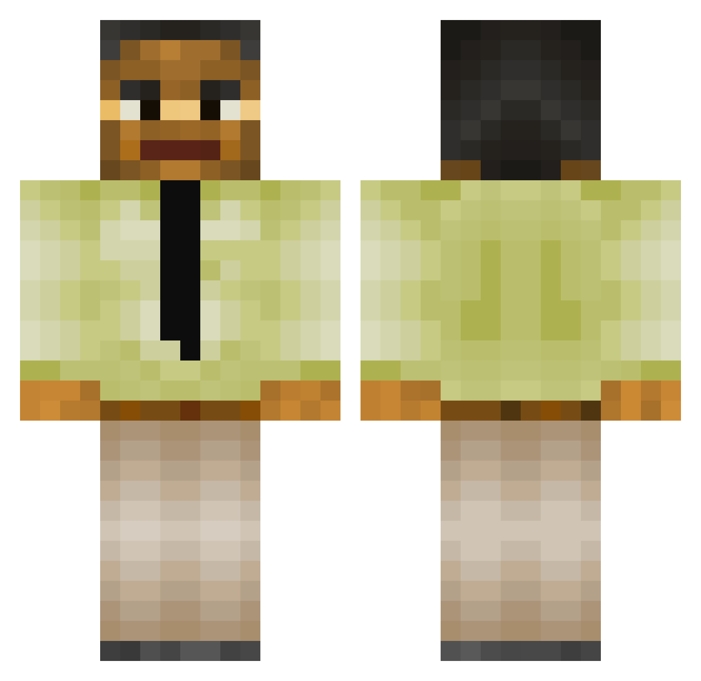 Nanegge Minecraft skin, front and back view